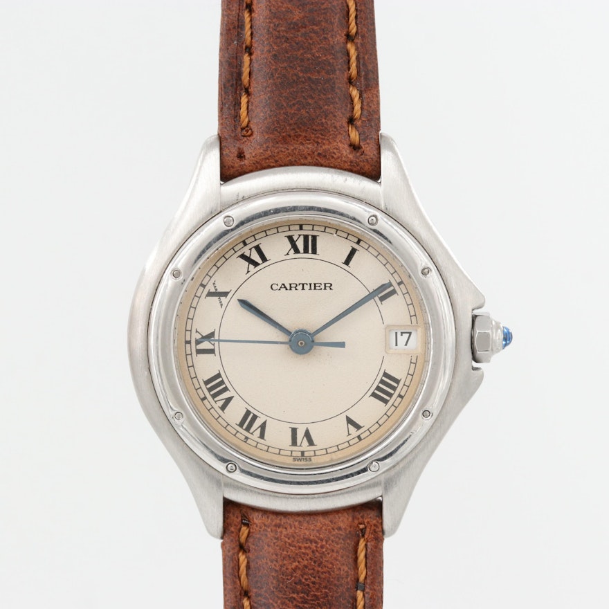 Cartier Cougar Panthère Stainless Steel Quartz Wristwatch