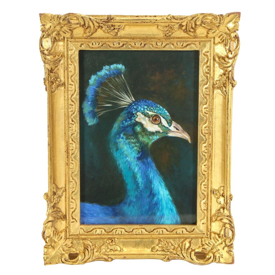 Oil Painting of Peacock
