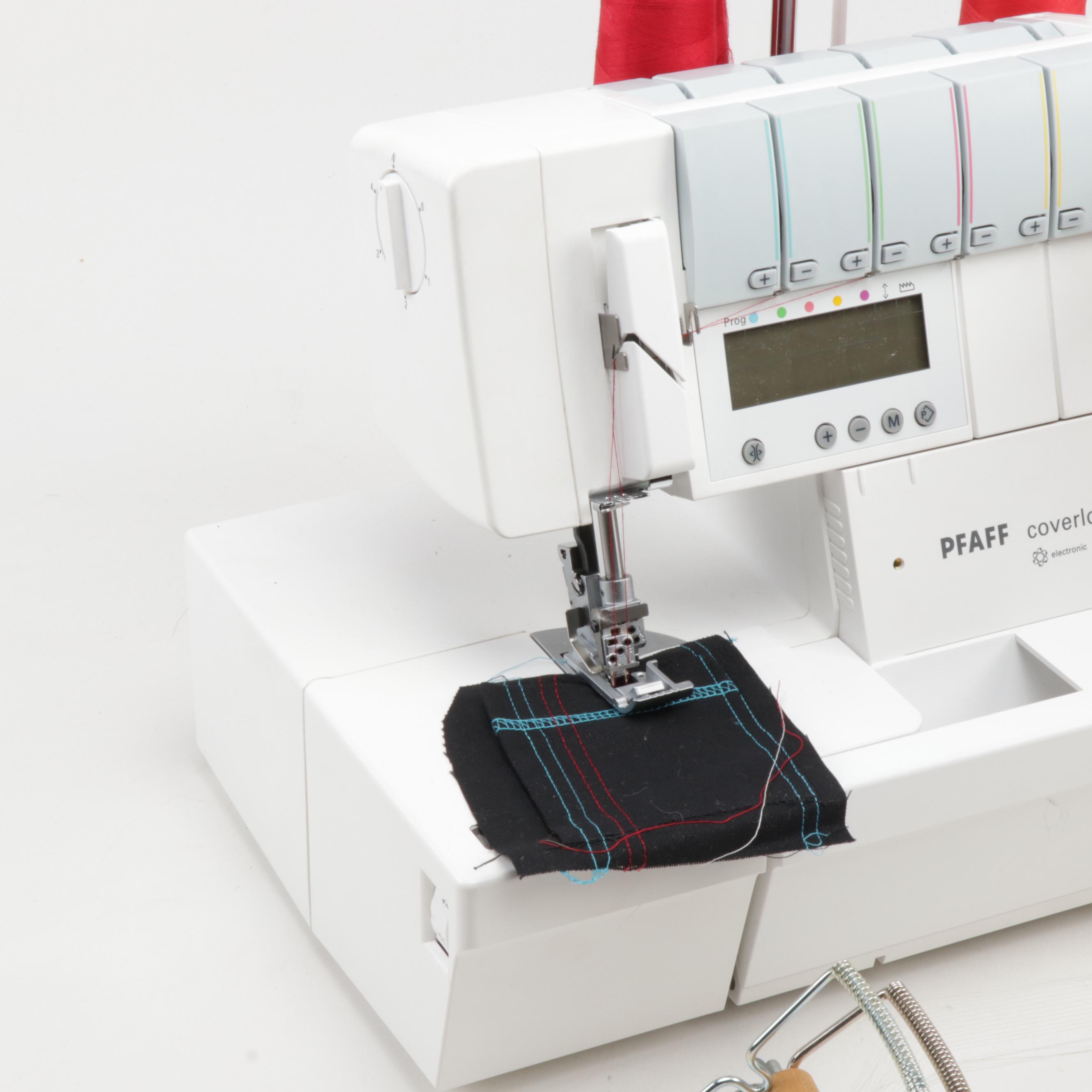 Pfaff Coverlock 4872 Serger Sewing Machine & Wooden Hand Looms