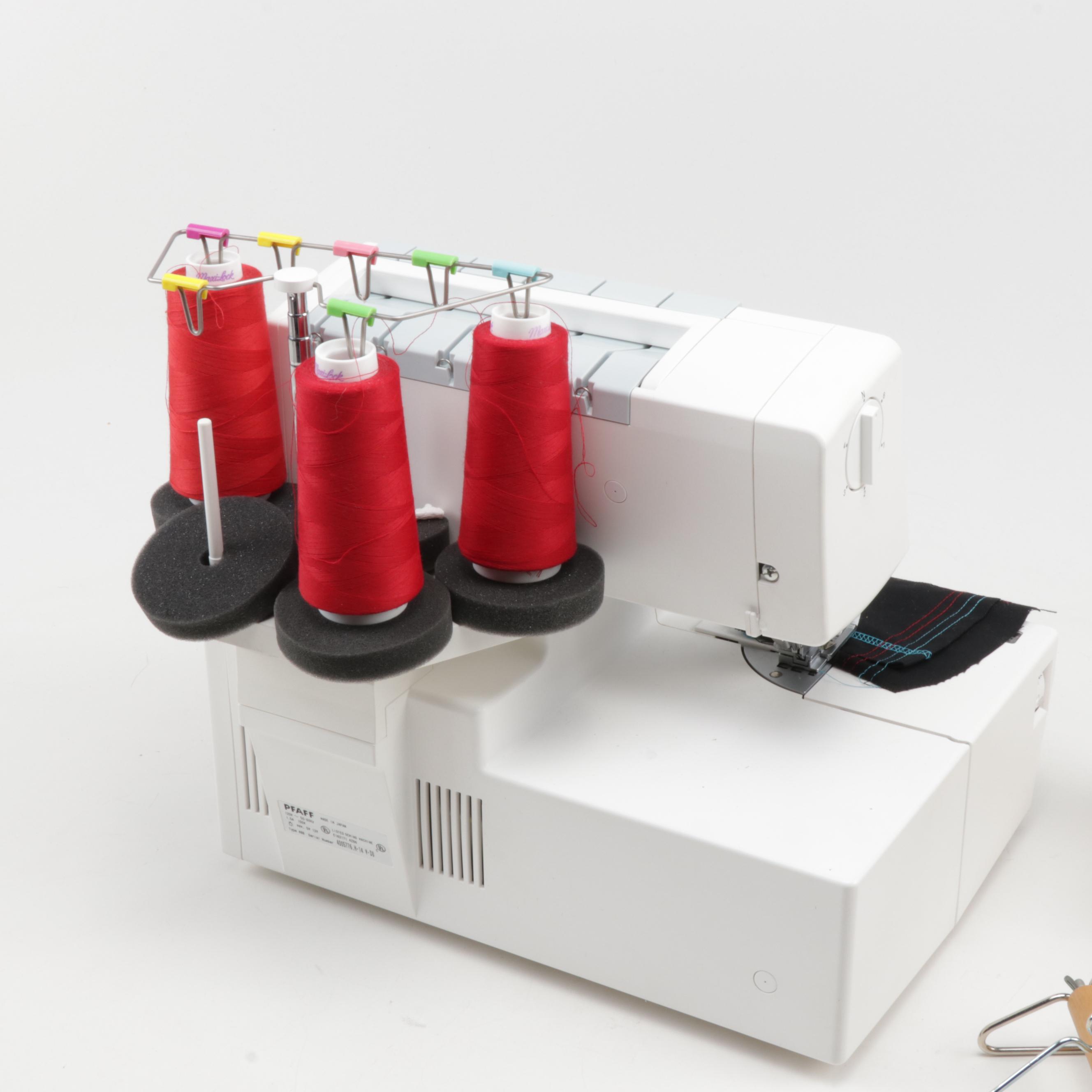 Pfaff Coverlock 4872 Serger Sewing Machine & Wooden Hand Looms