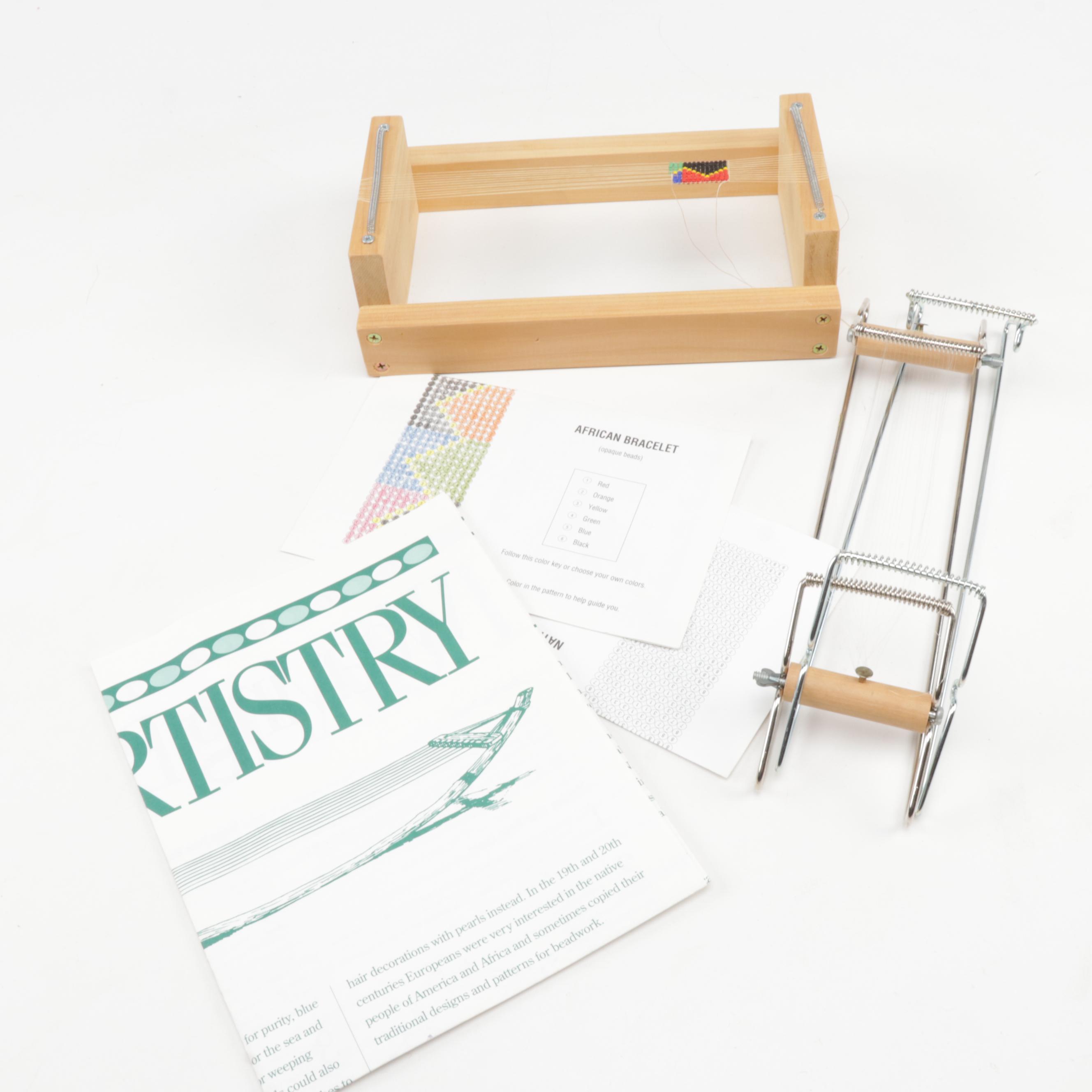 Pfaff Coverlock 4872 Serger Sewing Machine & Wooden Hand Looms