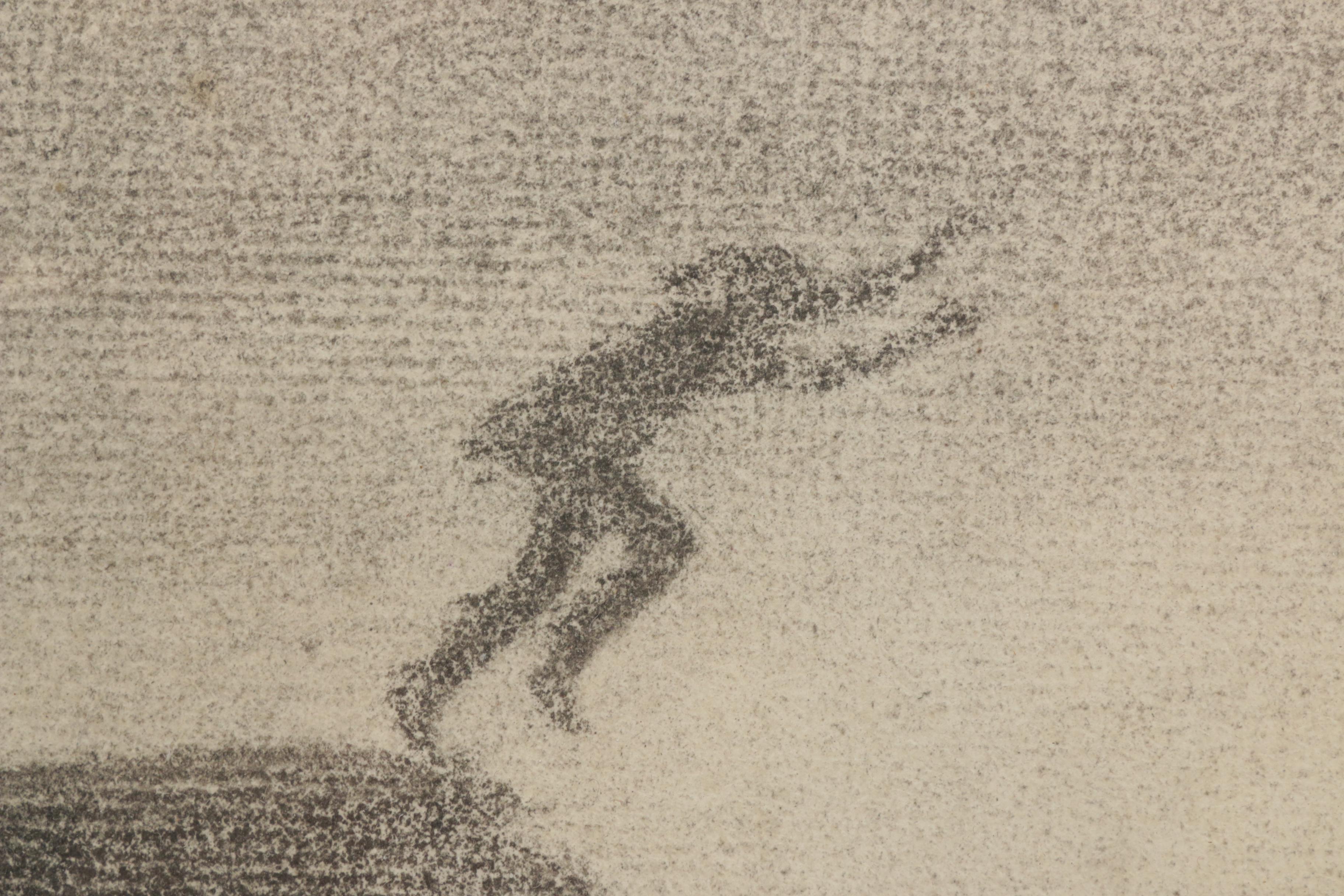 Charles C. Curran Charcoal Drawing "The Legend of Sam's Point"