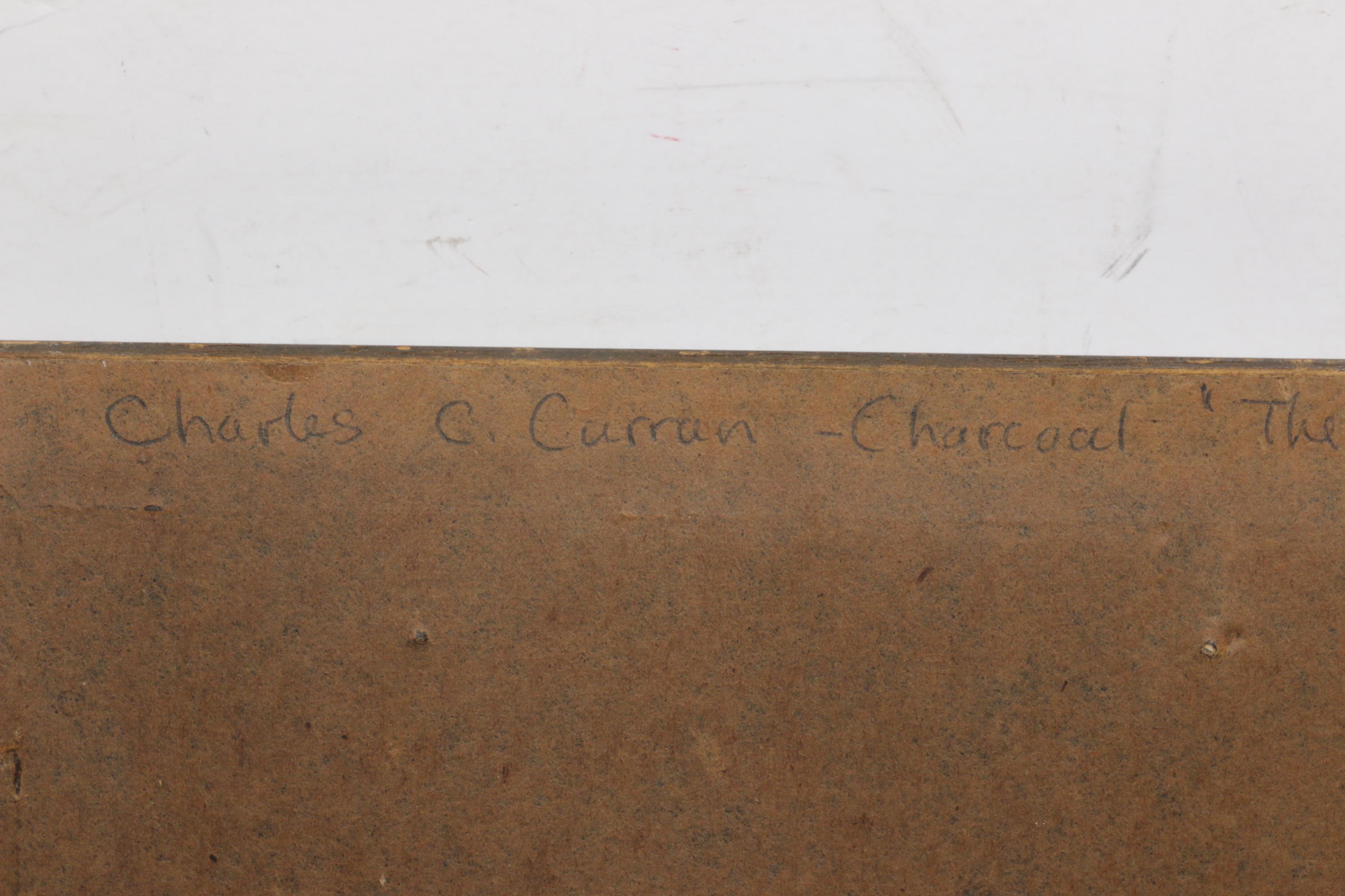 Charles C. Curran Charcoal Drawing "The Legend of Sam's Point"