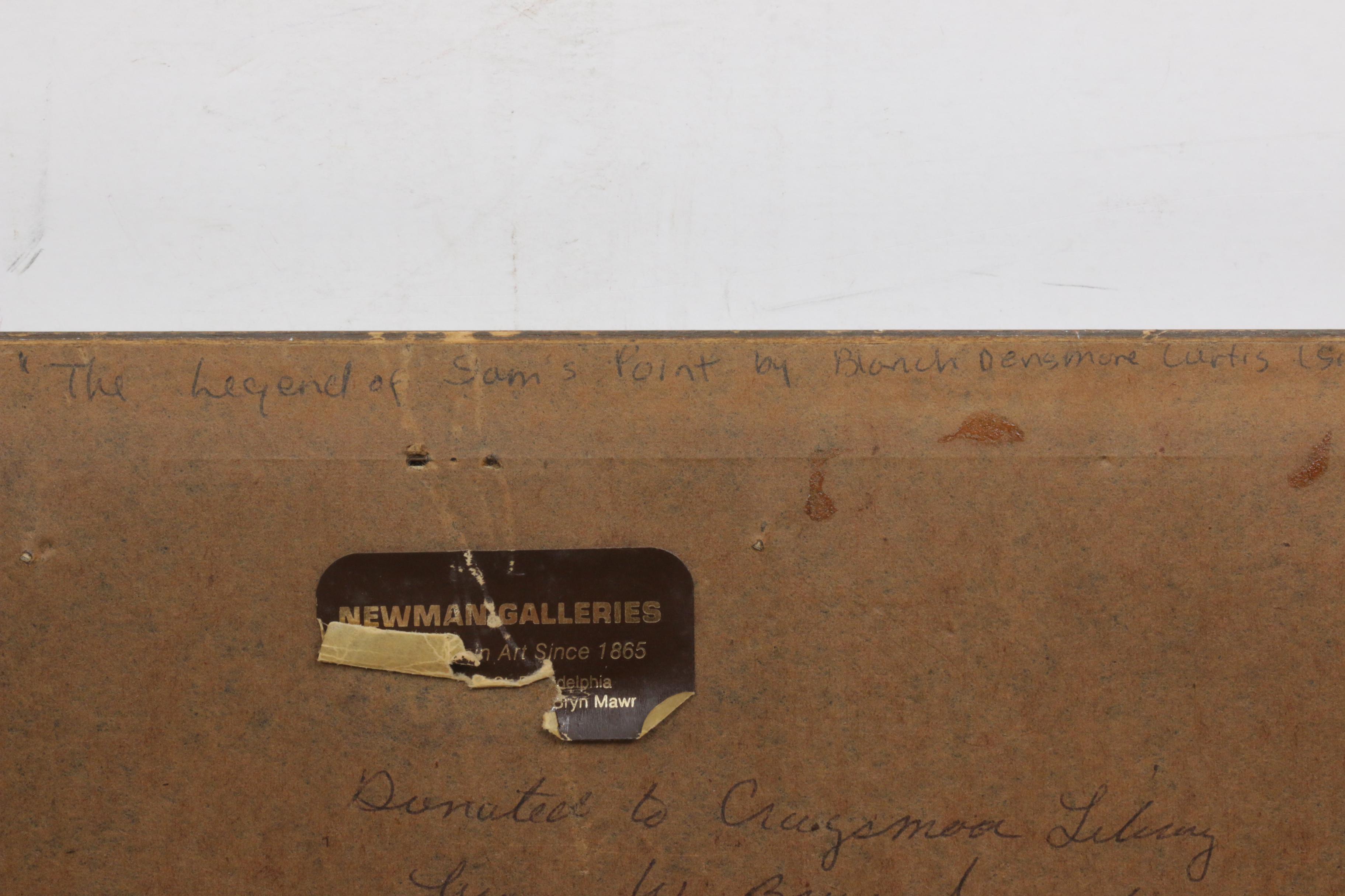 Charles C. Curran Charcoal Drawing "The Legend of Sam's Point"