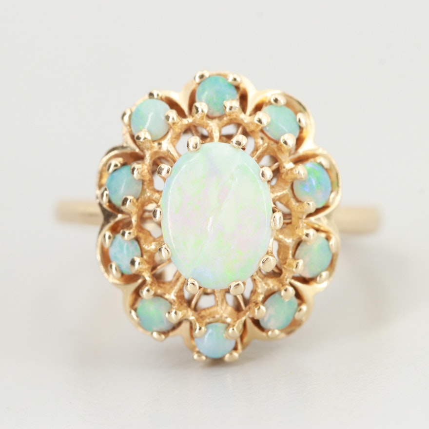 14K Yellow Gold Opal Ring