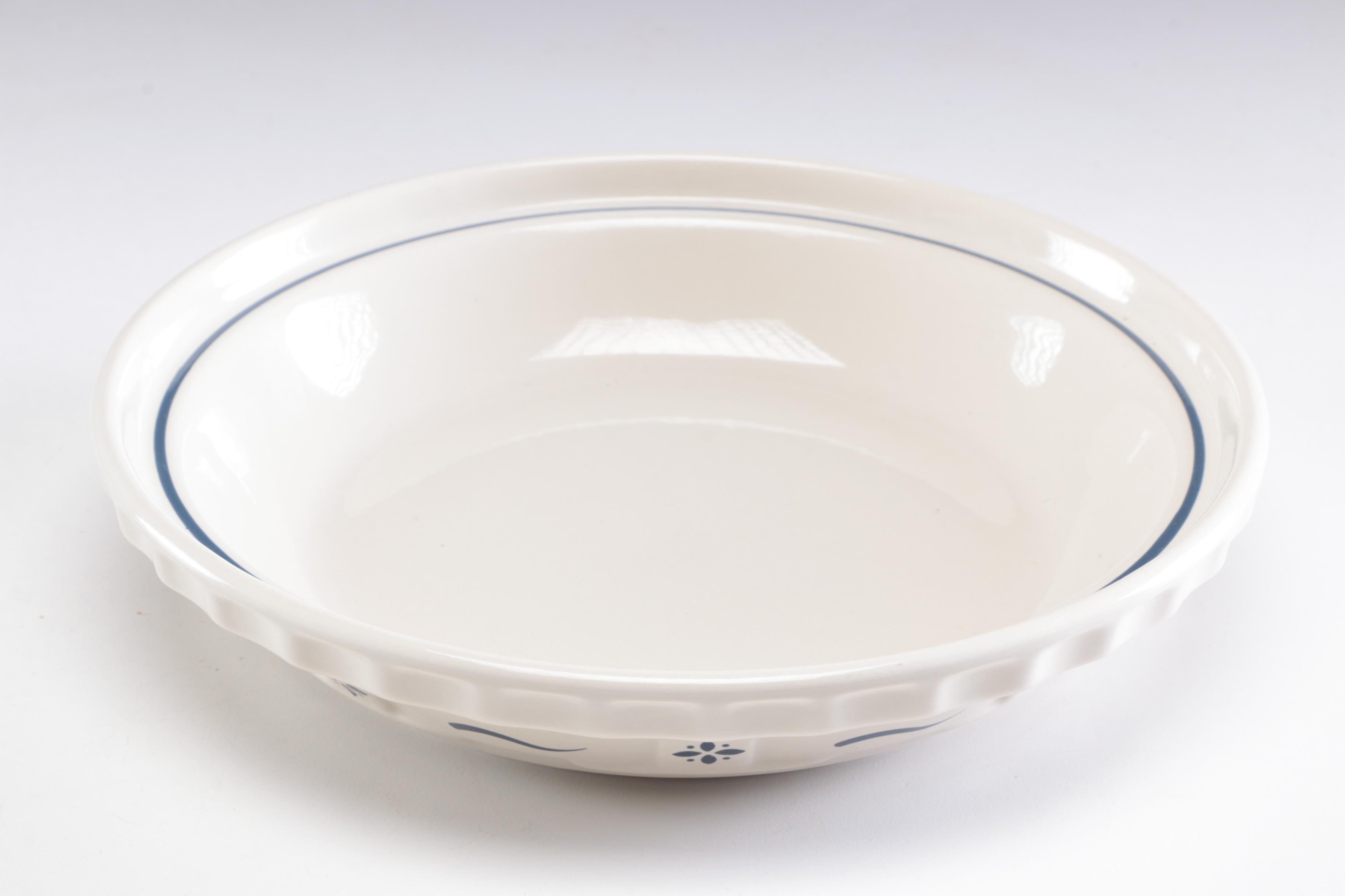 Longaberger Pottery "Woven Traditions" Baking Dish and Mixing Bowls