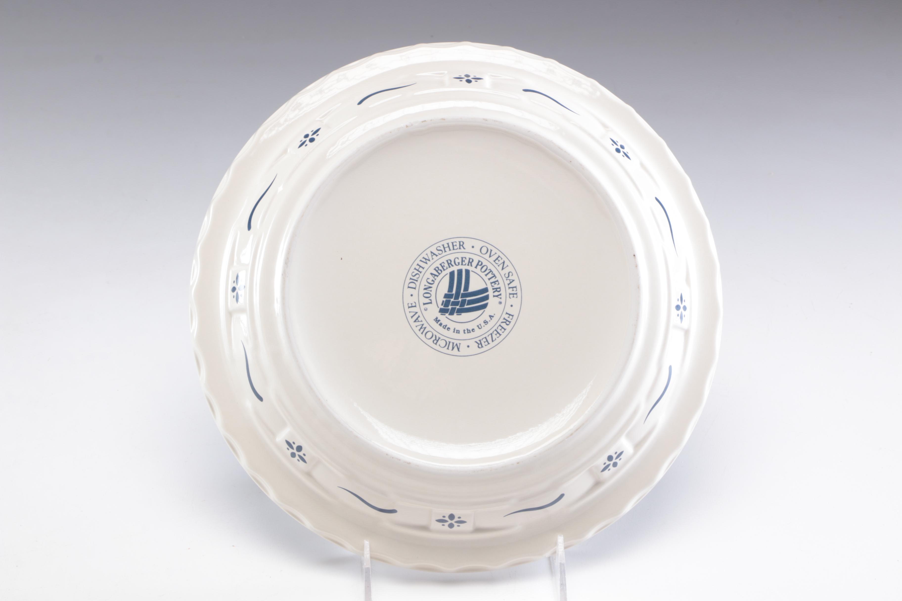 Longaberger Pottery "Woven Traditions" Baking Dish and Mixing Bowls