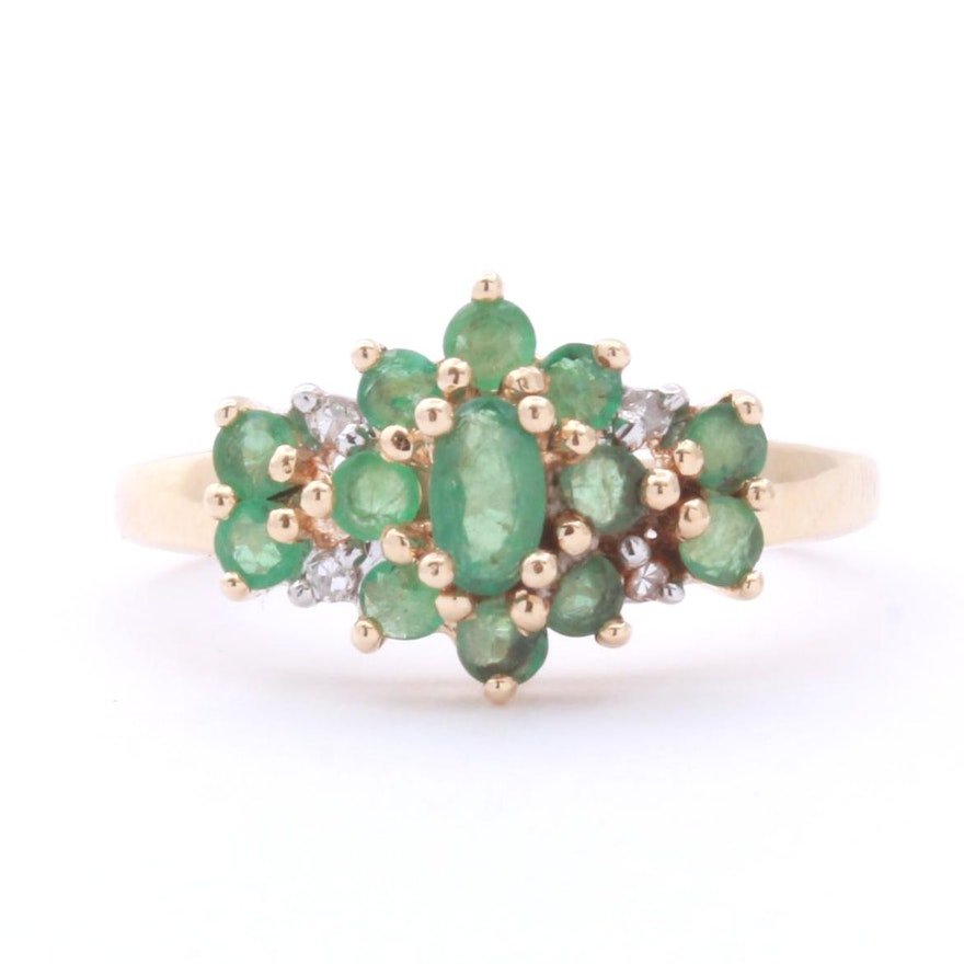 14K Yellow Gold Emerald Ring