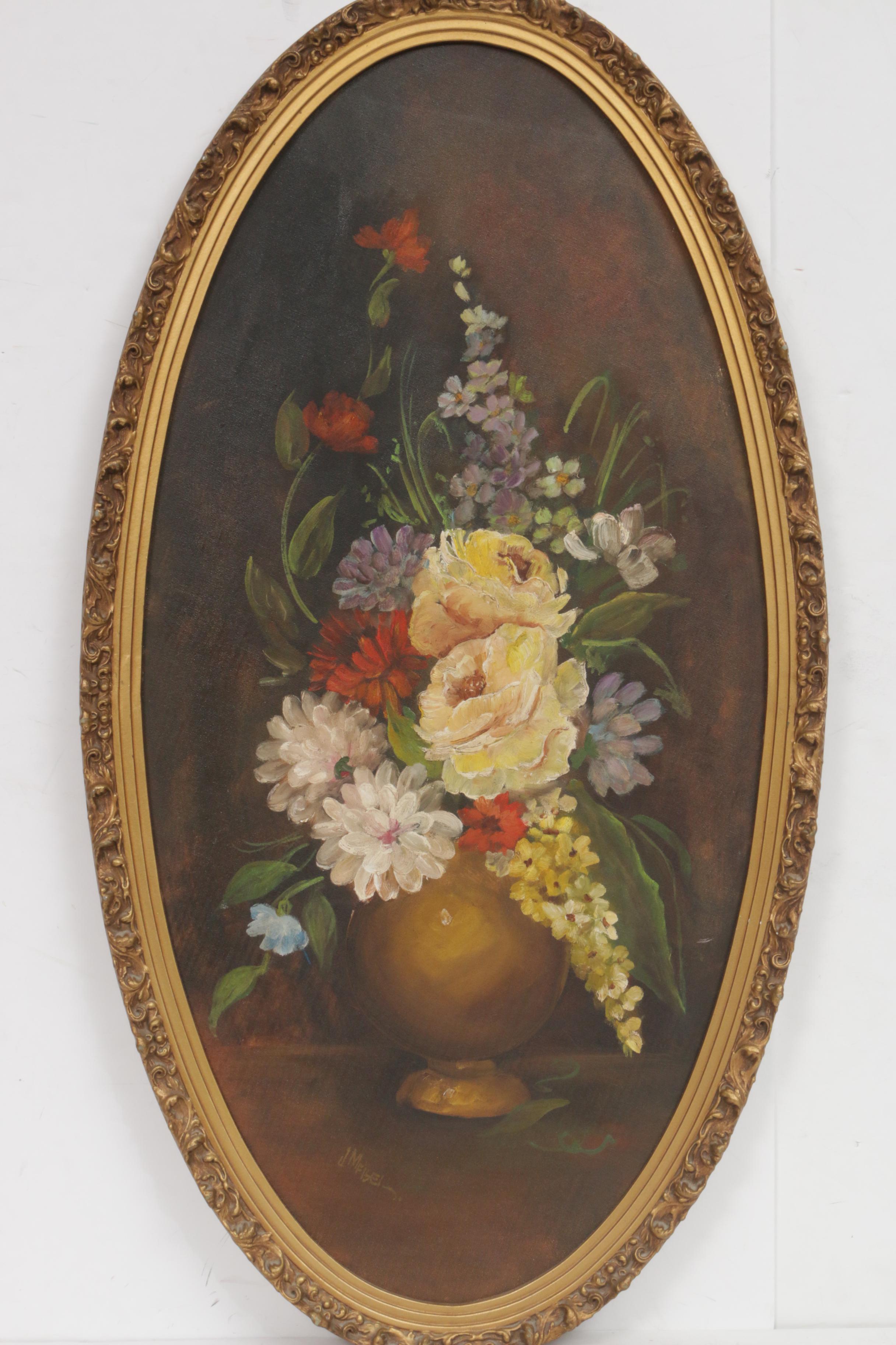 J. Meisel Still Life Oil Painting