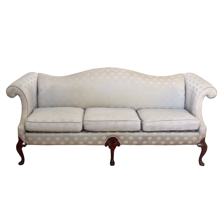 Laine of Hickory Queen Anne Style Camelback Sofa, Late 20th Century