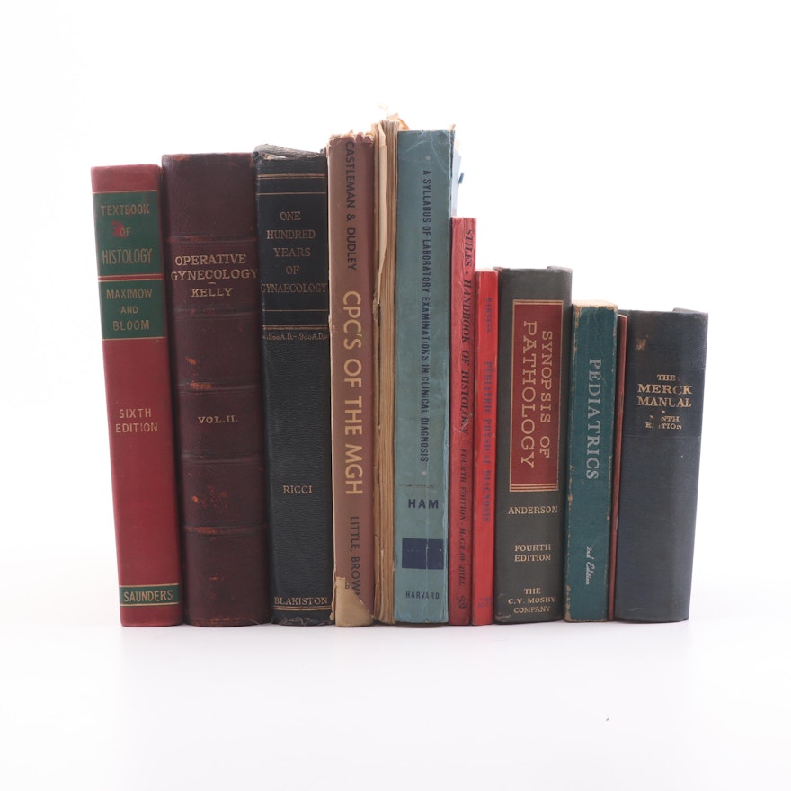 Vintage Medical Books Including Pathology, Pediatrics and Gynecology