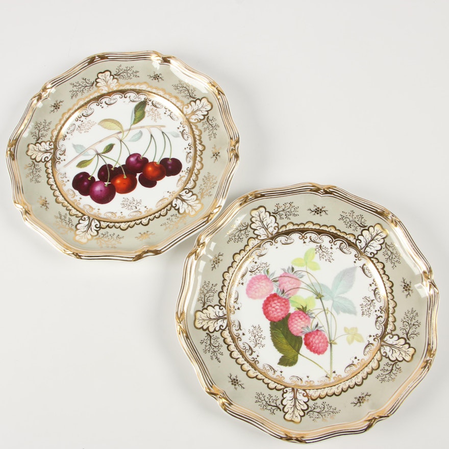 Davenport "Cherry" and "Raspberry" Porcelain Luncheon Plates, Late 19th Century