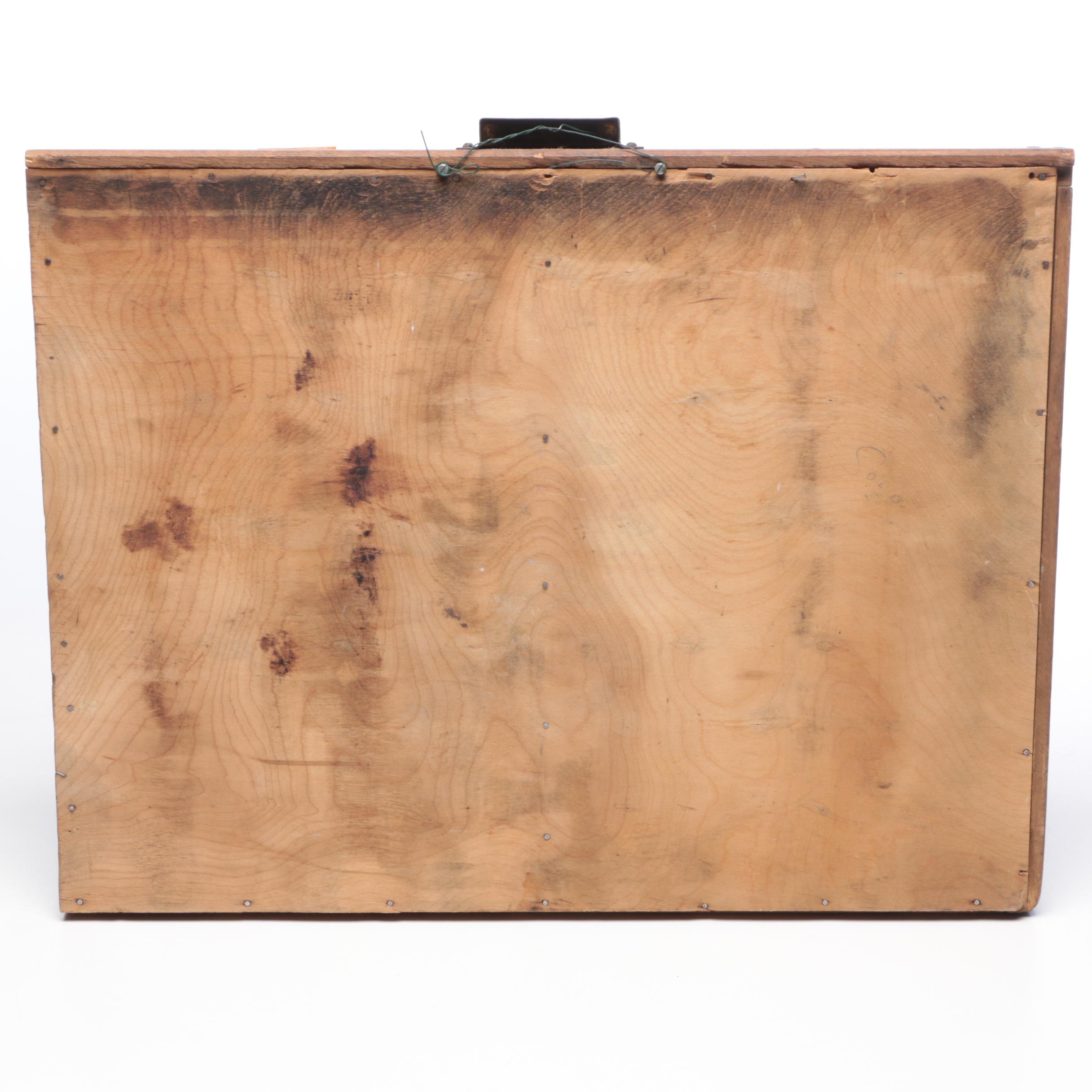 The Carrom Co. Wooden Printer's Typeset Tray with Miniatures and Chalkboard Set