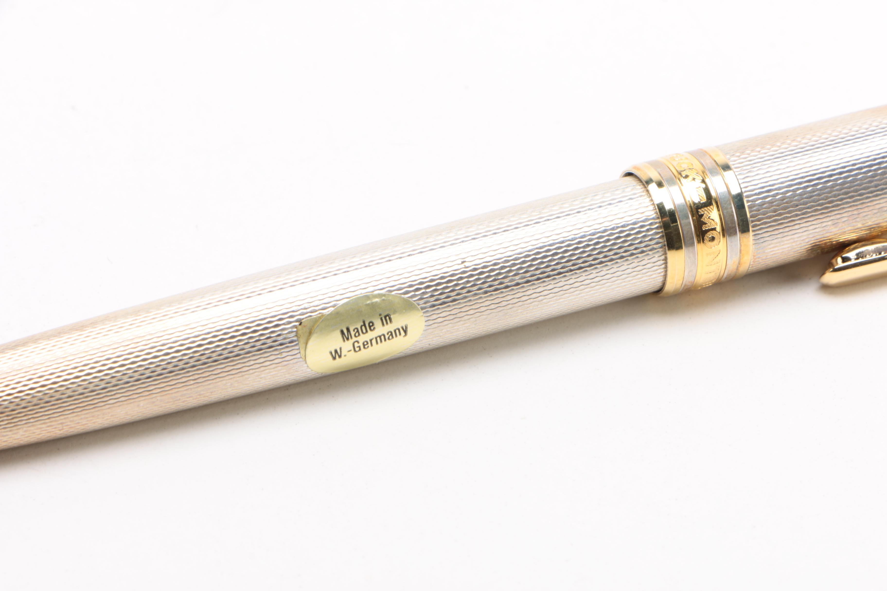 Montblanc Meisterstück Solitaire Sterling Silver Fountain Pen with Original Box