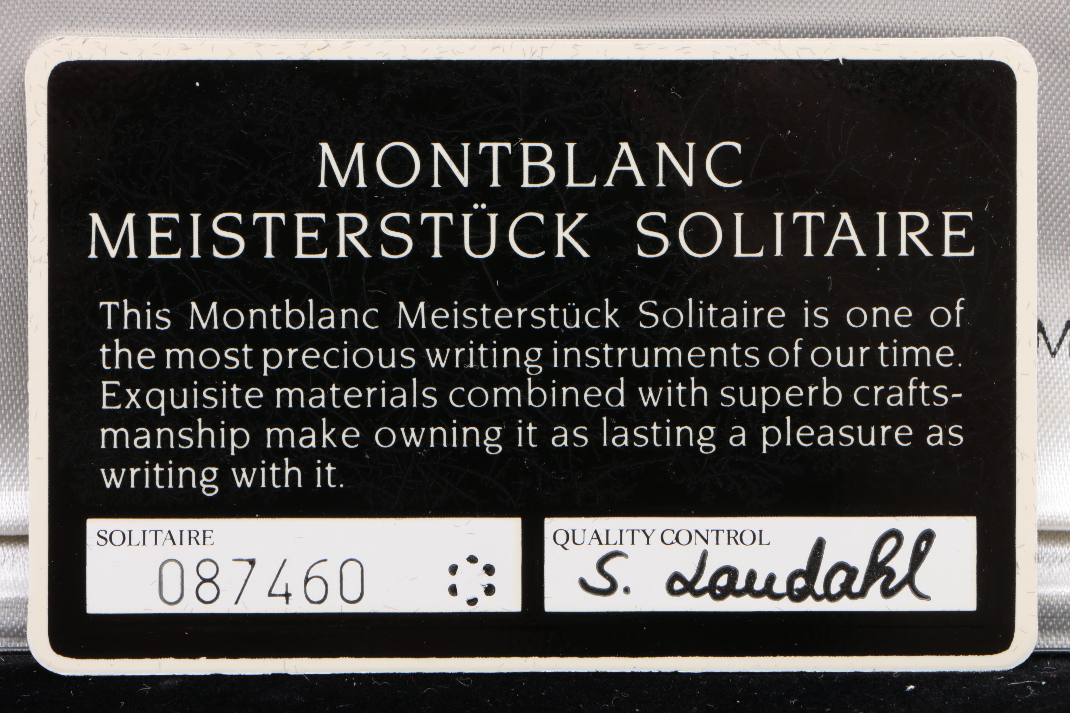 Montblanc Meisterstück Solitaire Sterling Silver Fountain Pen with Original Box