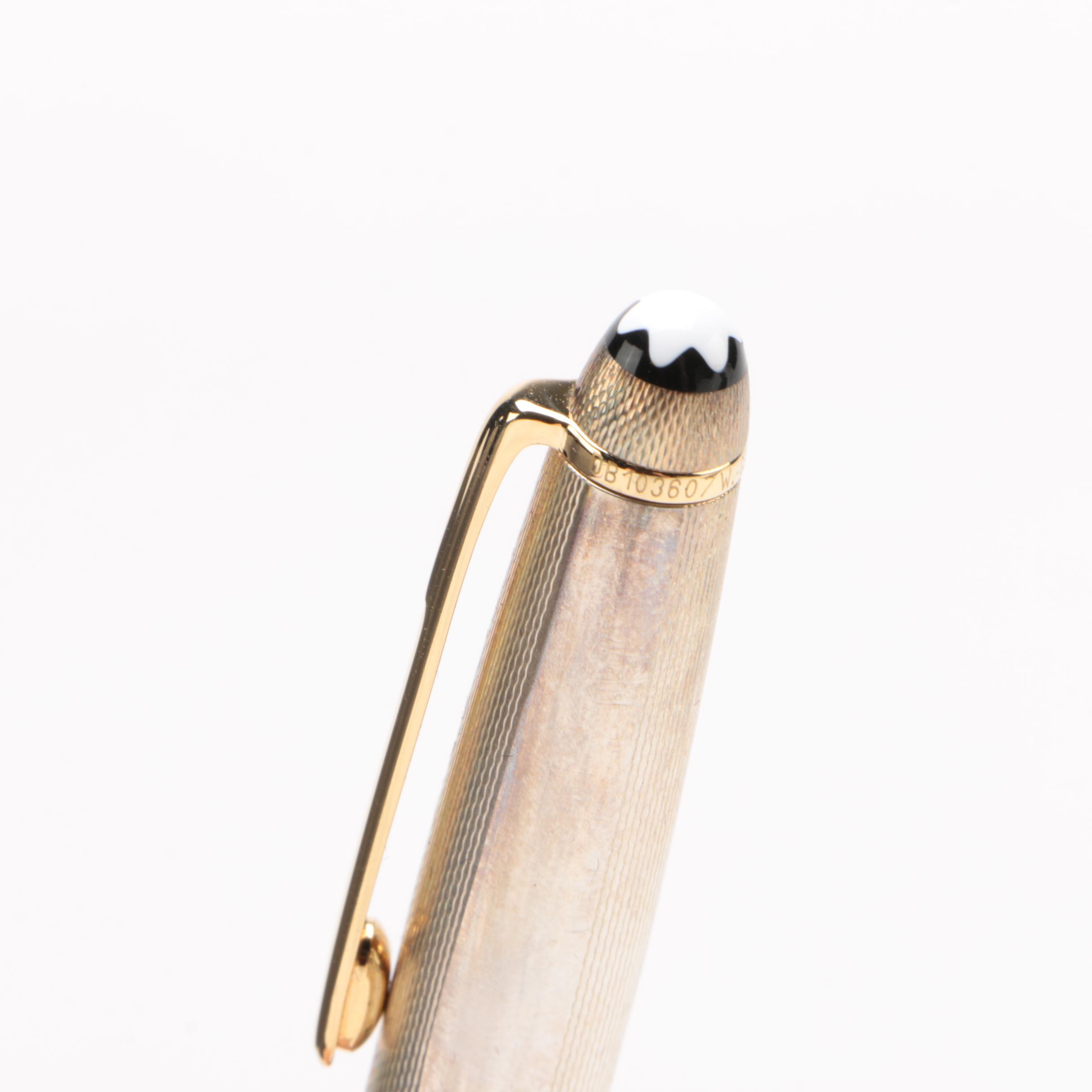 Montblanc Meisterstück Solitaire Sterling Silver Fountain Pen with Original Box