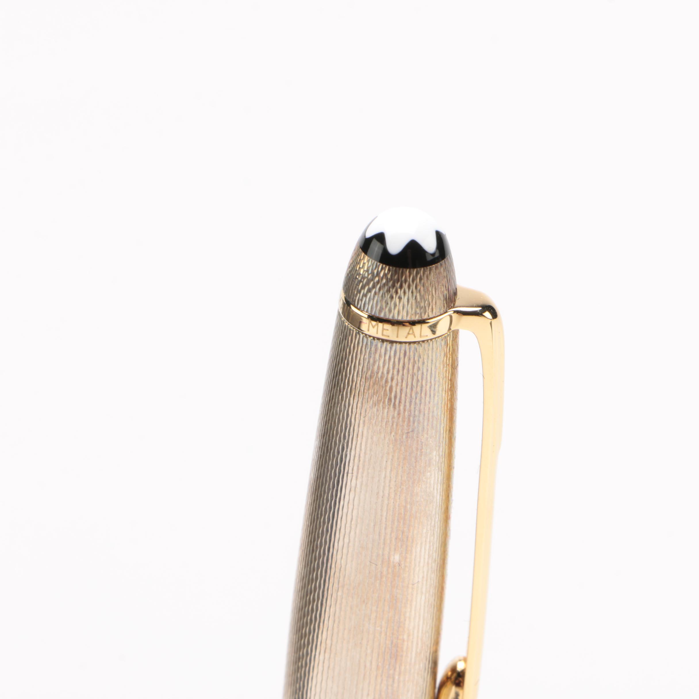 Montblanc Meisterstück Solitaire Sterling Silver Fountain Pen with Original Box