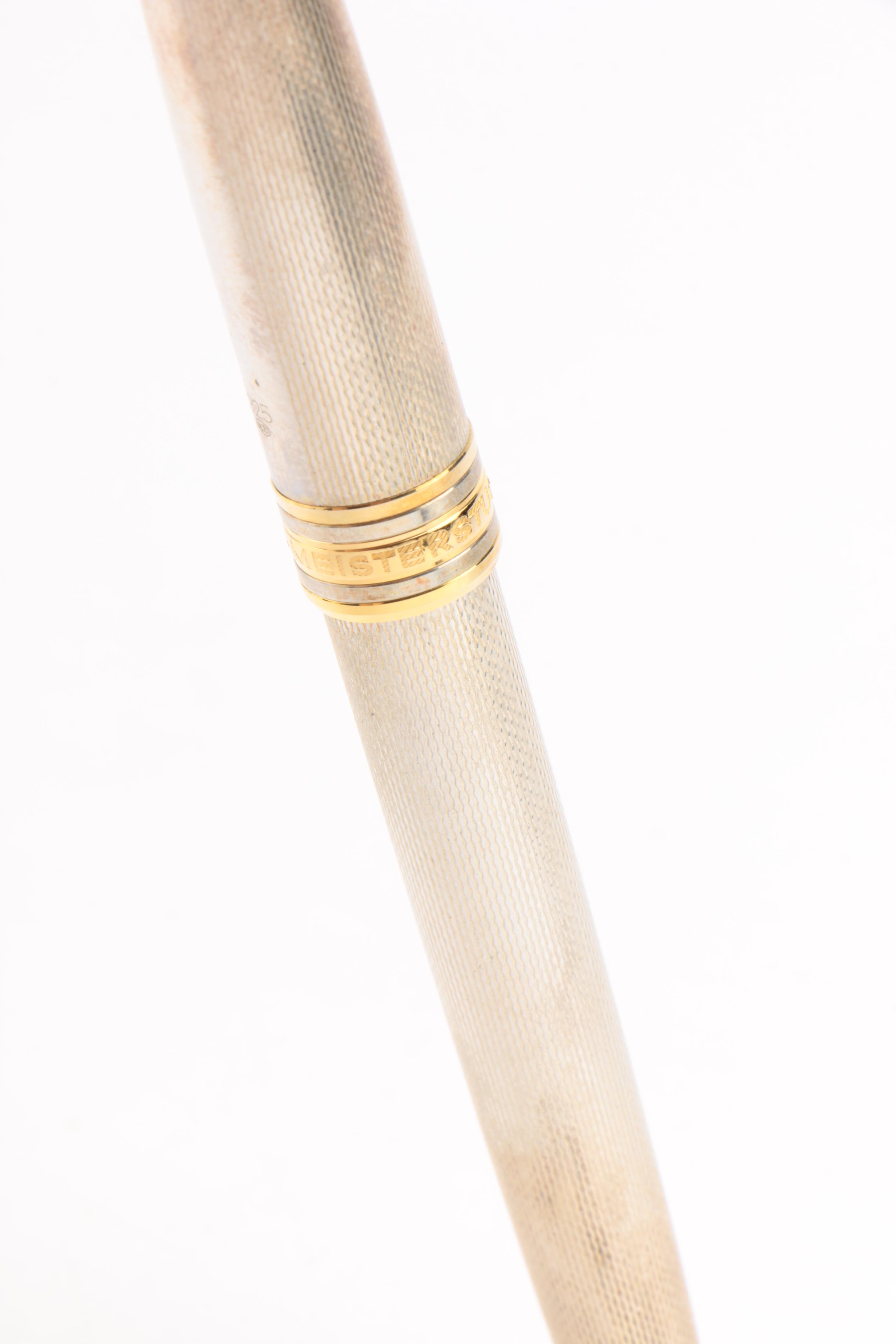 Montblanc Meisterstück Solitaire Sterling Silver Fountain Pen with Original Box