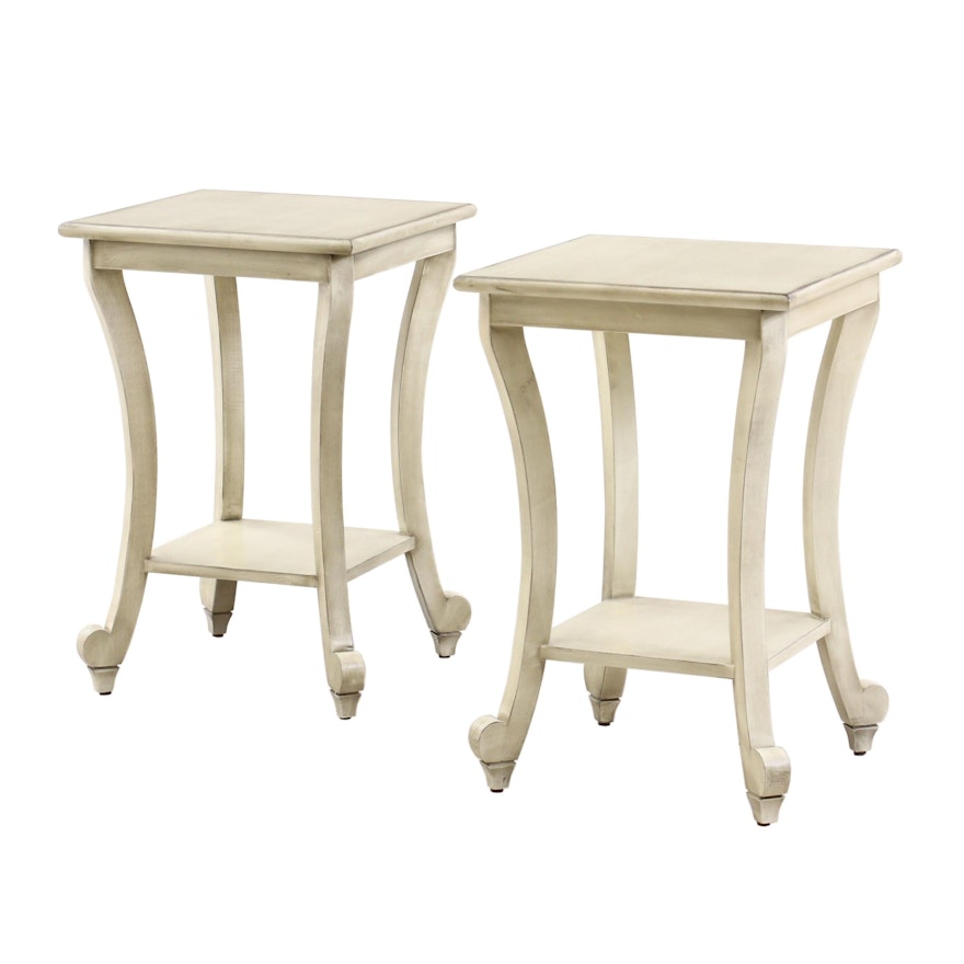 Pair of Contemporary Office Star Products Painted Wooden End Tables