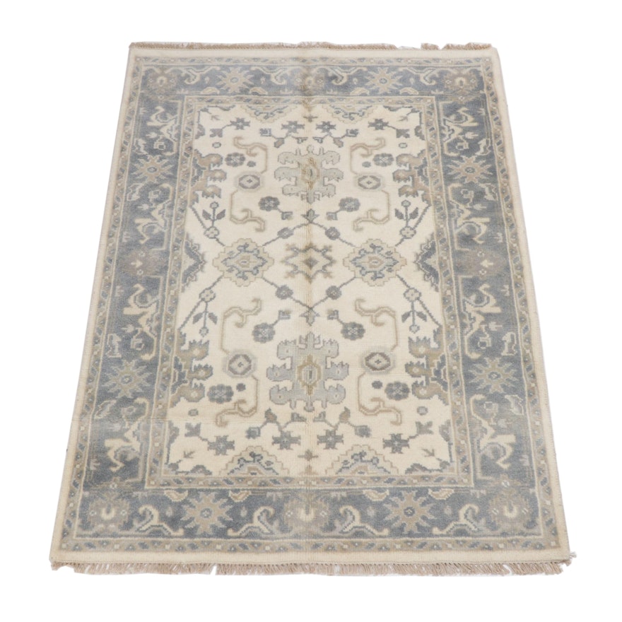 Hand-Knotted Indo-Turkish Oushak Chobi Rug