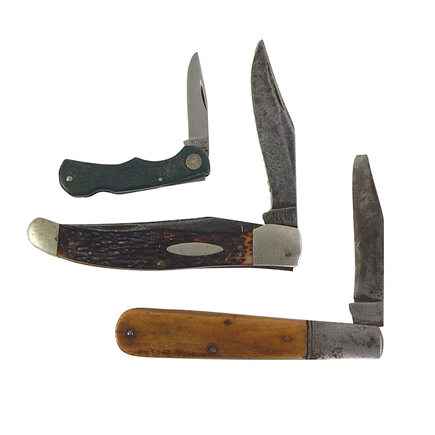 Folding Knives with Western, Keeneredge C.M. McClung, Coleman