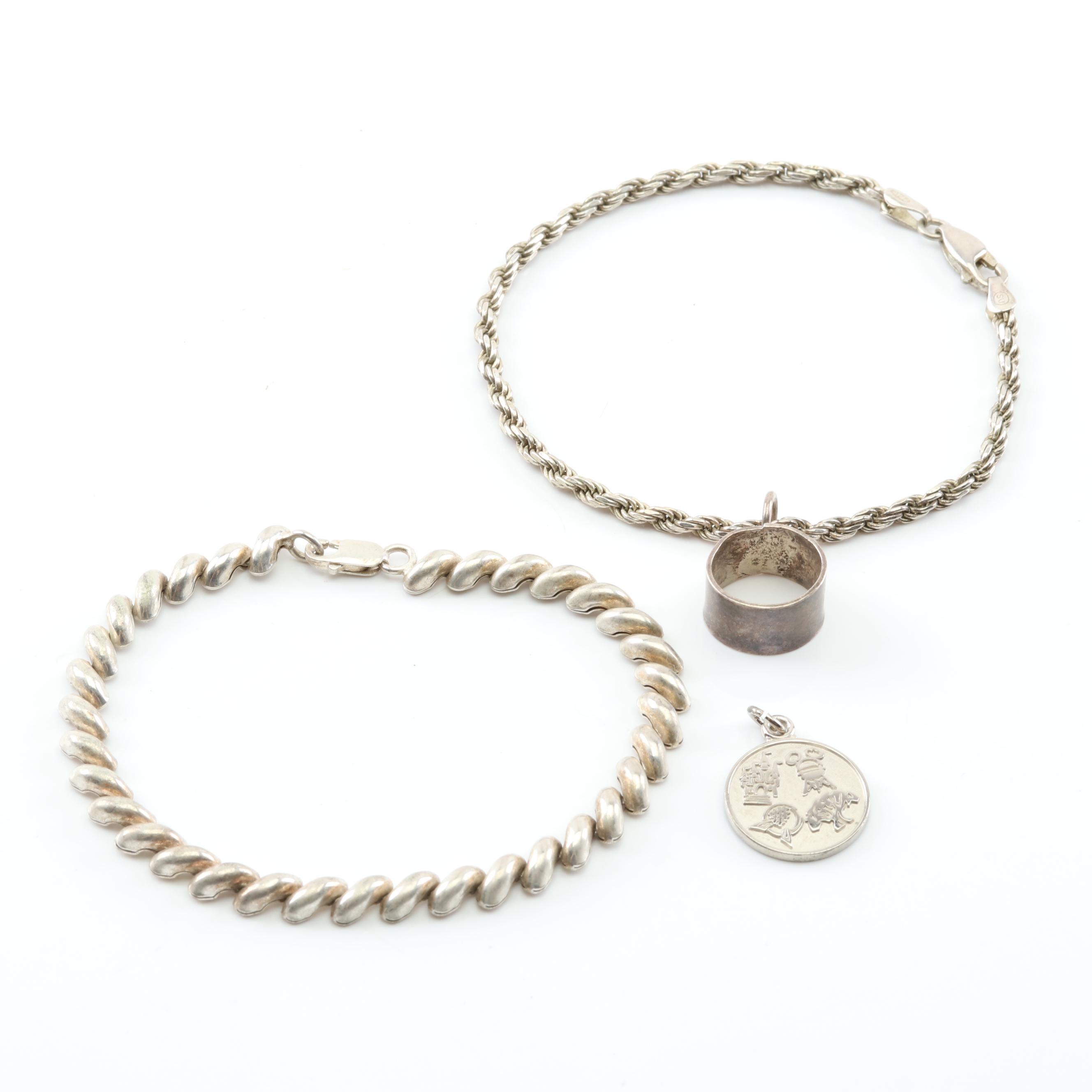 Sterling Silver Disney Charm with Bracelets