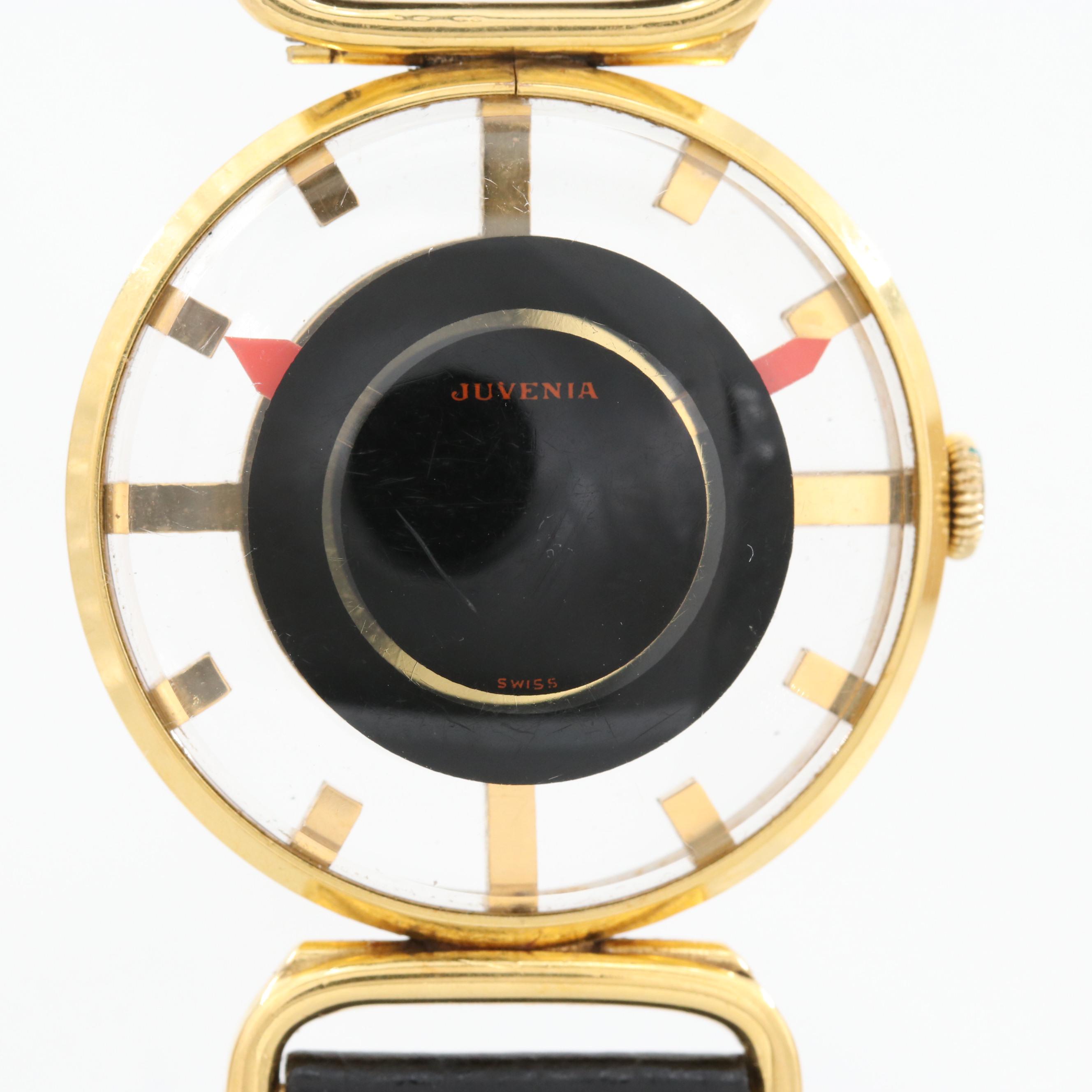 Juvenia Gold Tone Skeleton Watch