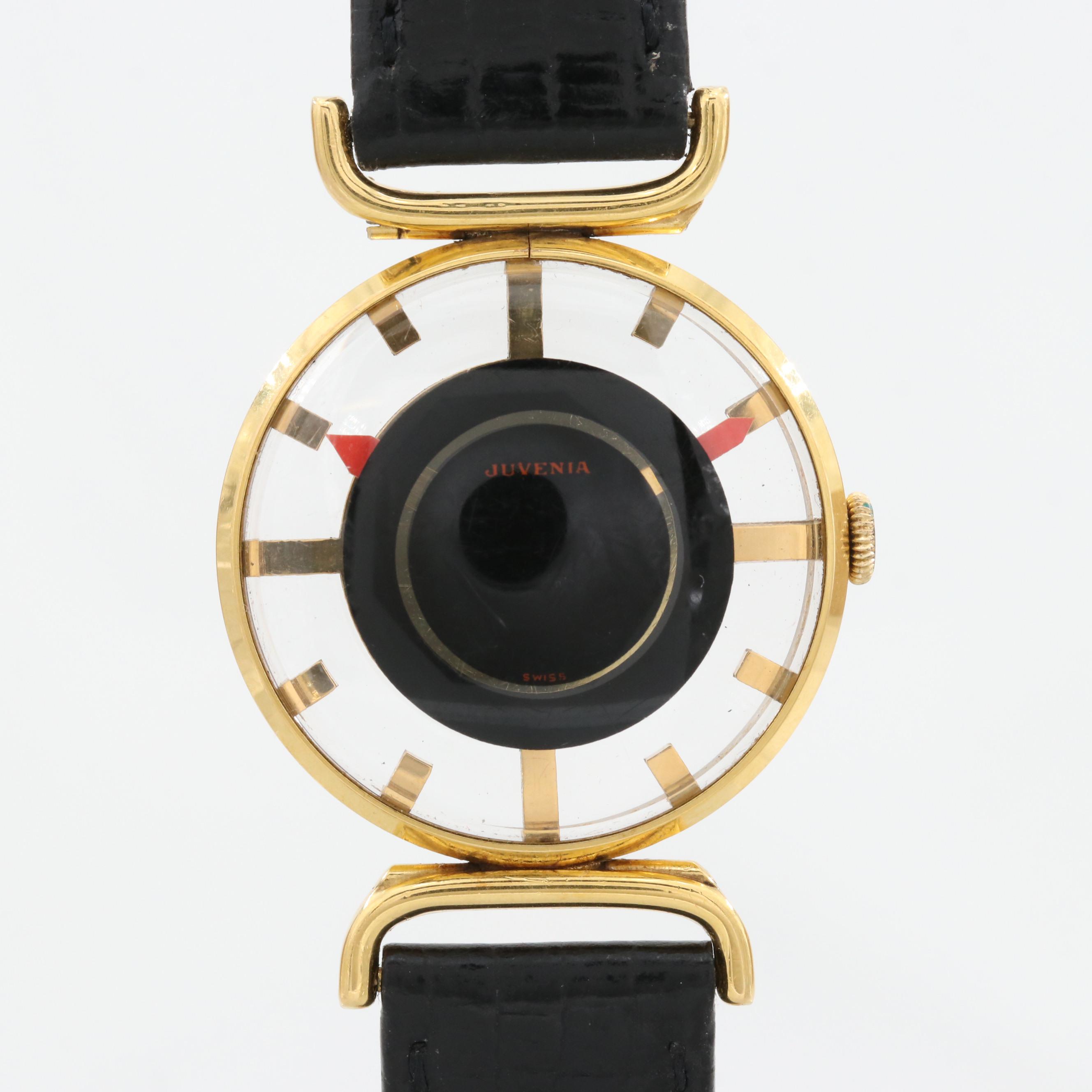 Juvenia Gold Tone Skeleton Watch