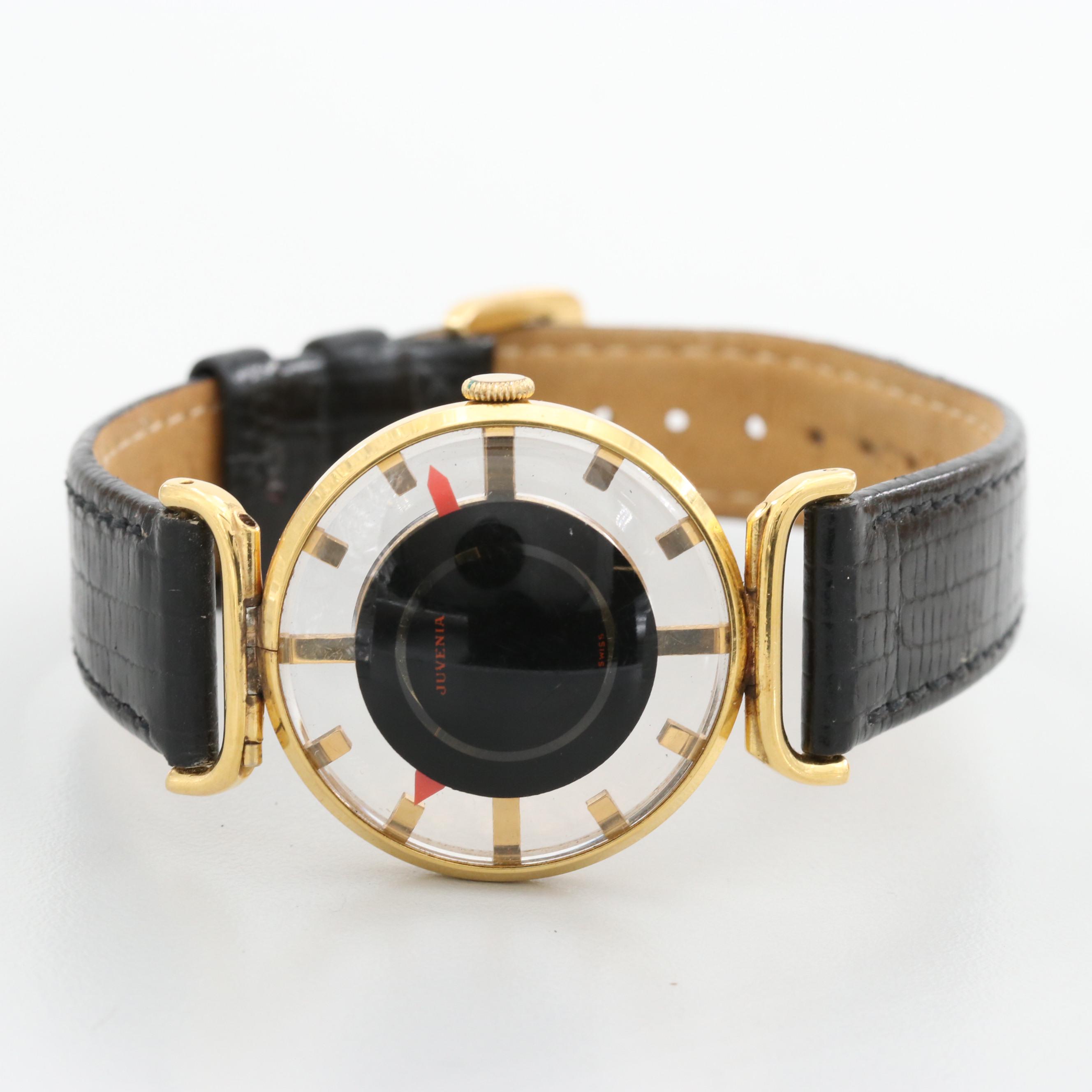 Juvenia Gold Tone Skeleton Watch