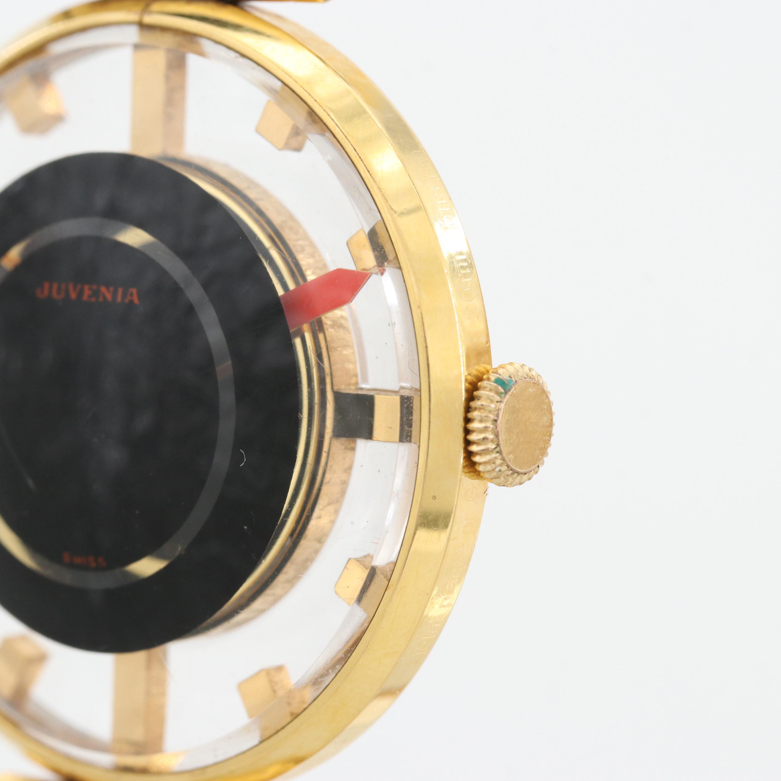 Juvenia Gold Tone Skeleton Watch