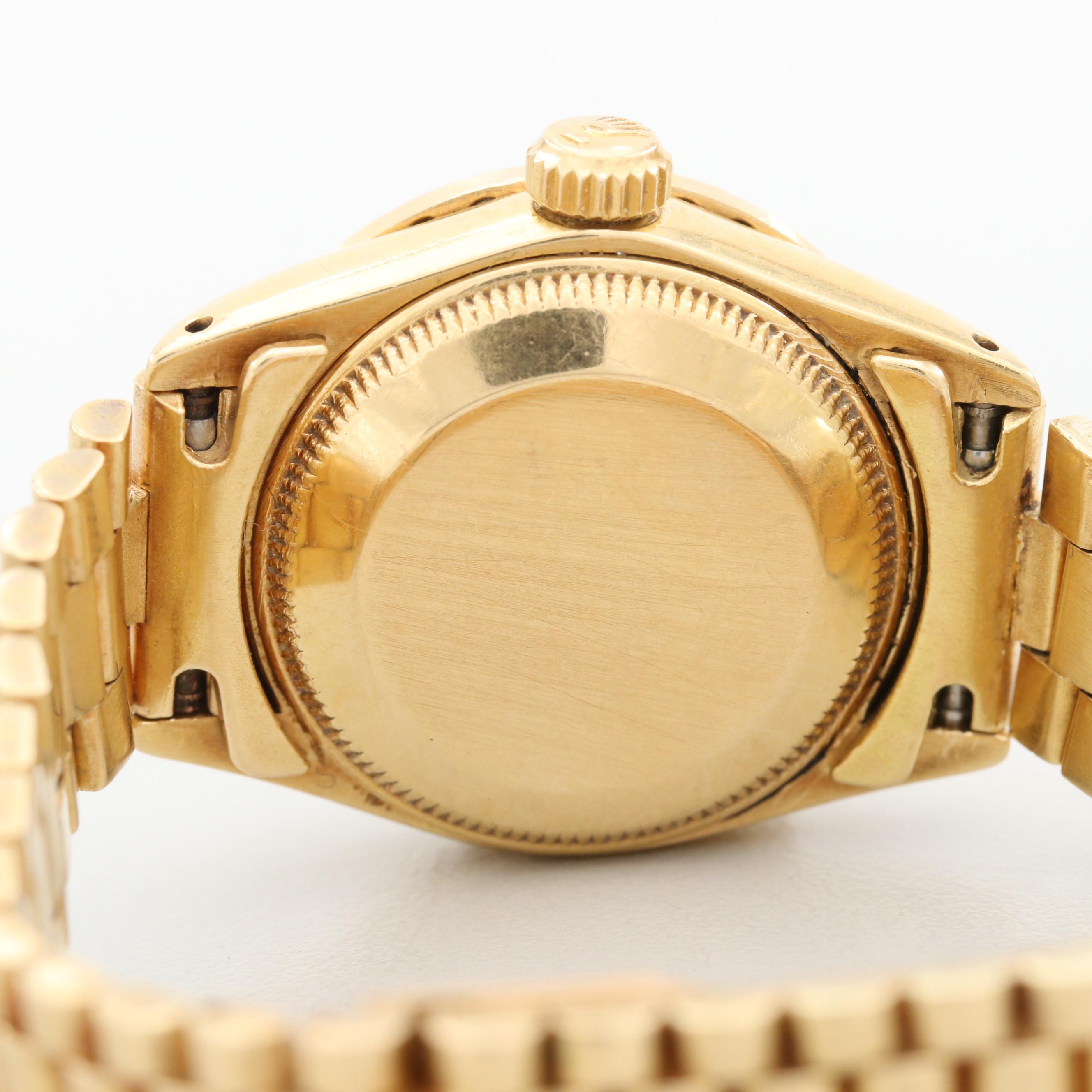Vintage Rolex Datejust 18K Yellow Gold 1.05 CTW Diamond Watch, 1979
