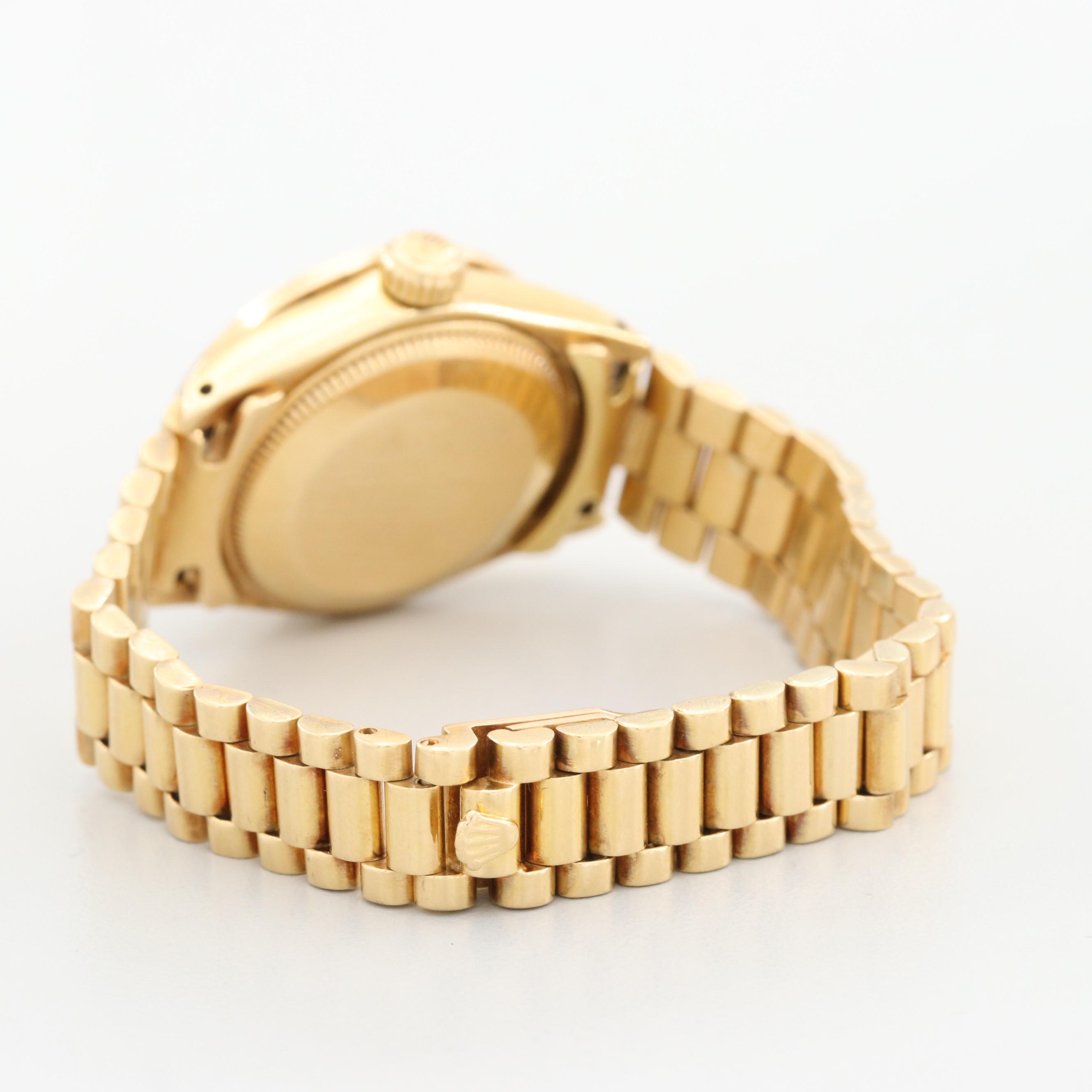 Vintage Rolex Datejust 18K Yellow Gold 1.05 CTW Diamond Watch, 1979