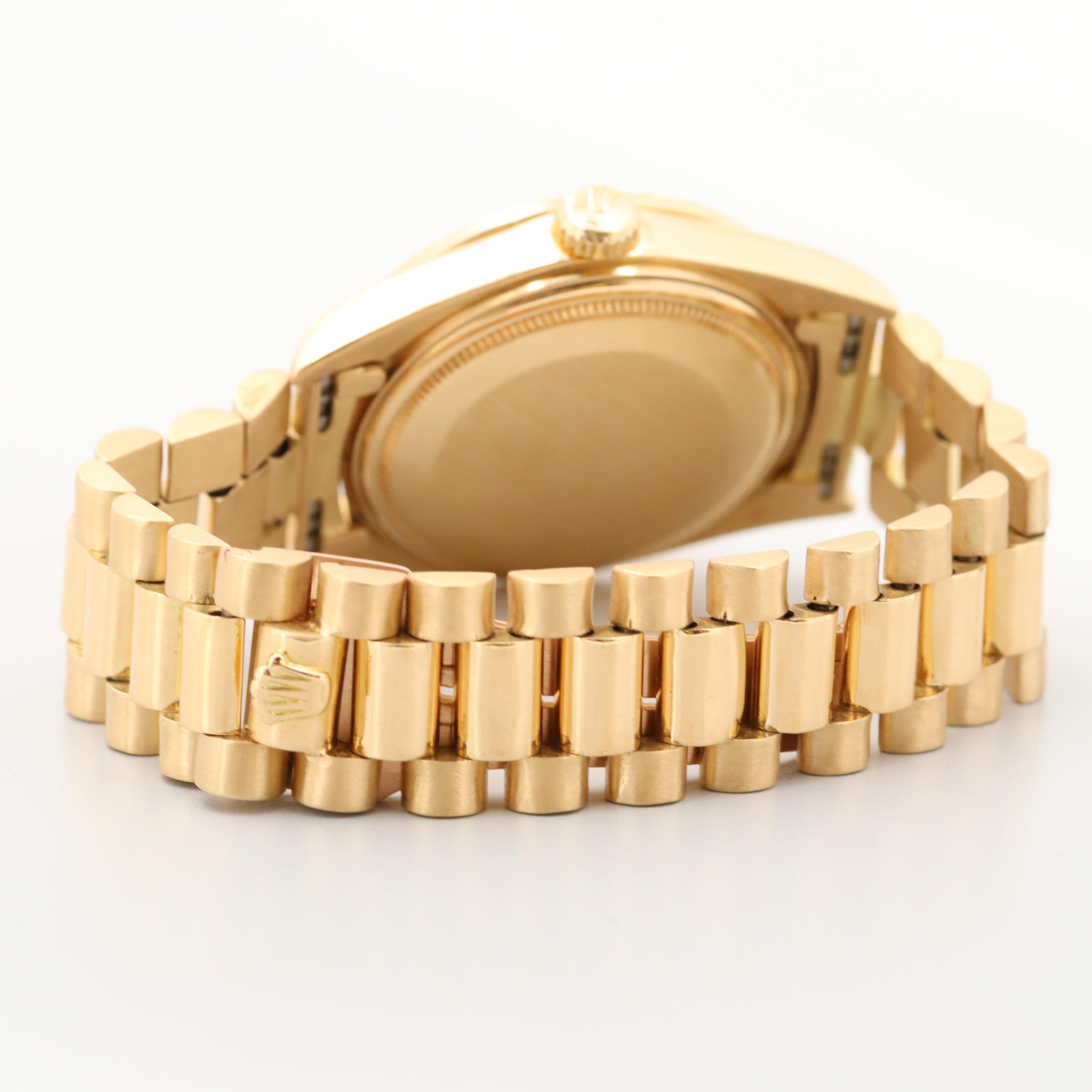 18K Gold Rolex Day Date "President" Model 1803 With 1.13 CTW Diamonds