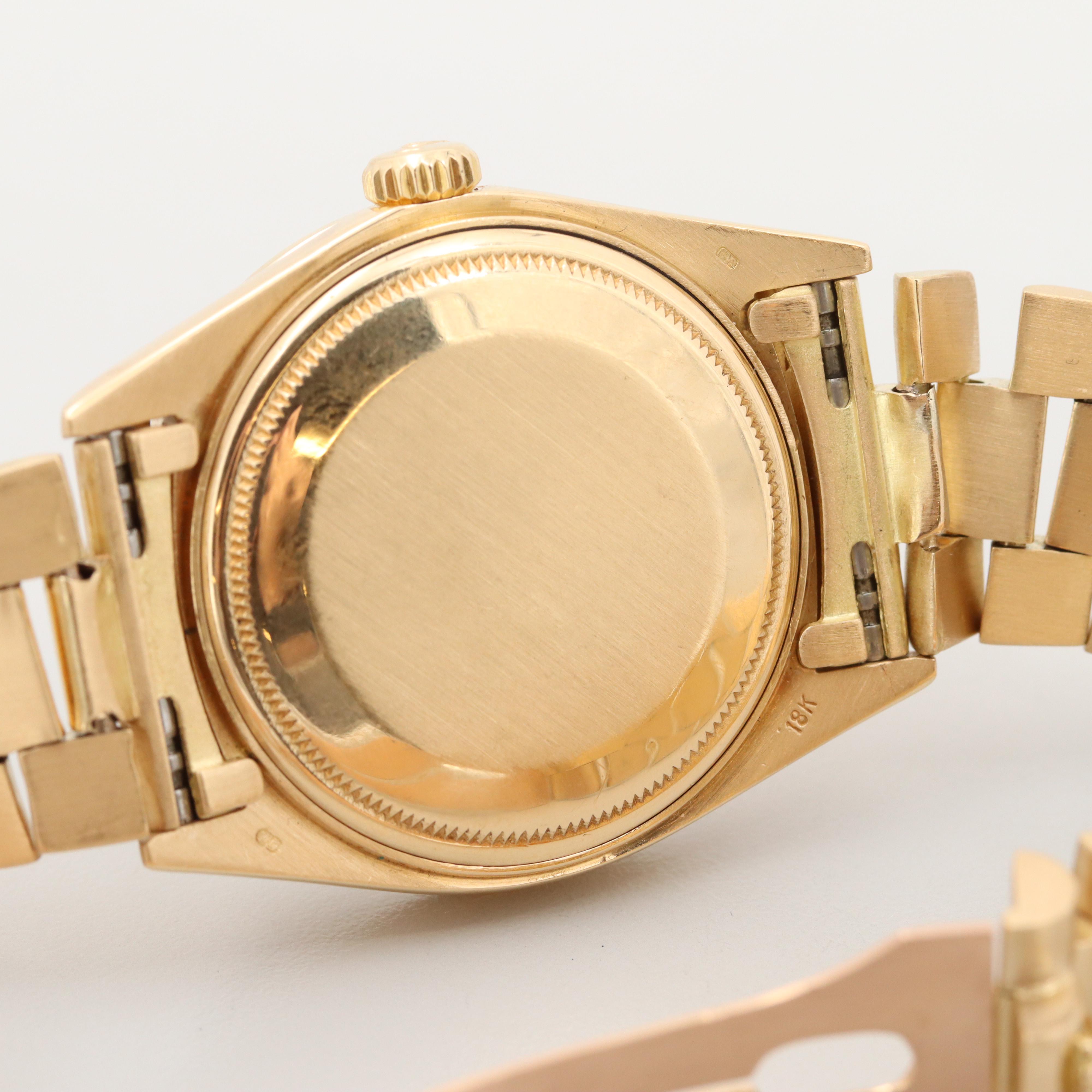 18K Gold Rolex Day Date "President" Model 1803 With 1.13 CTW Diamonds