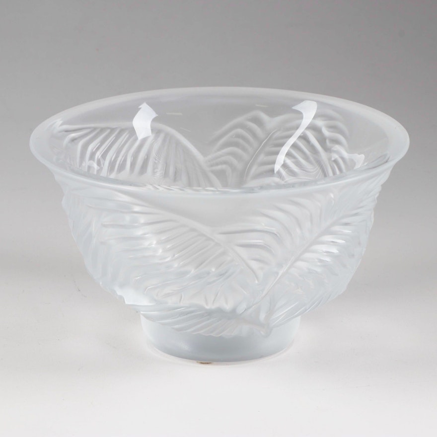 Lalique Crystal "Palm Tree" Bowl, Late 20th Century