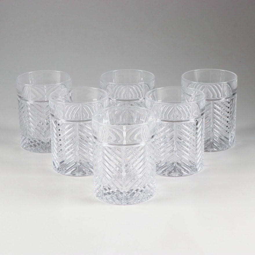 Ralph Lauren Crystal "Herringbone" Old Fashioned Tumblers