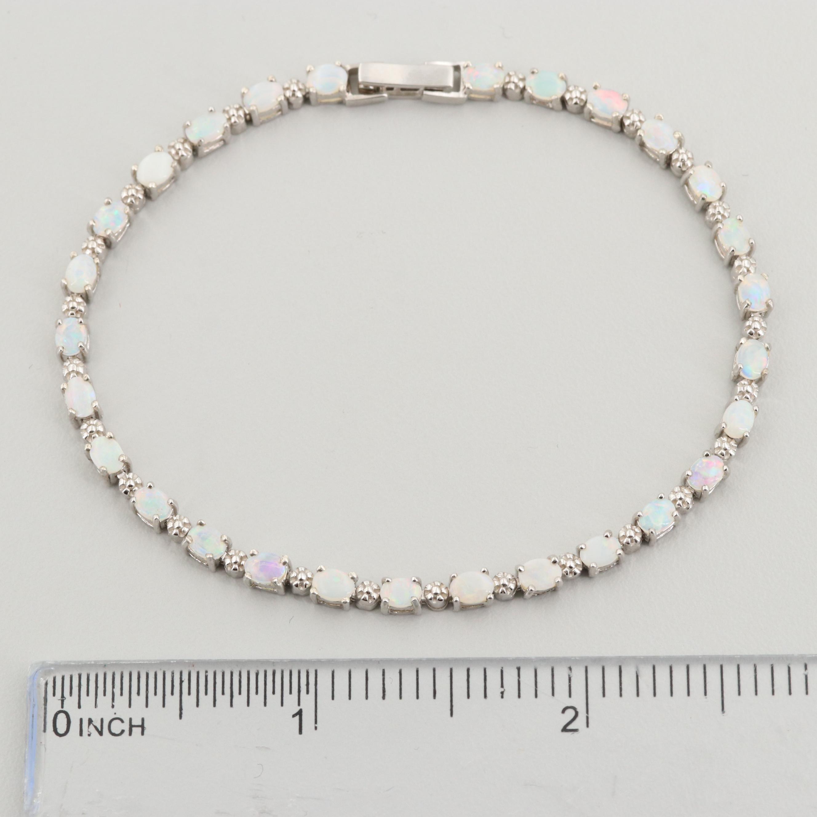 Sterling Silver Opal Bracelet
