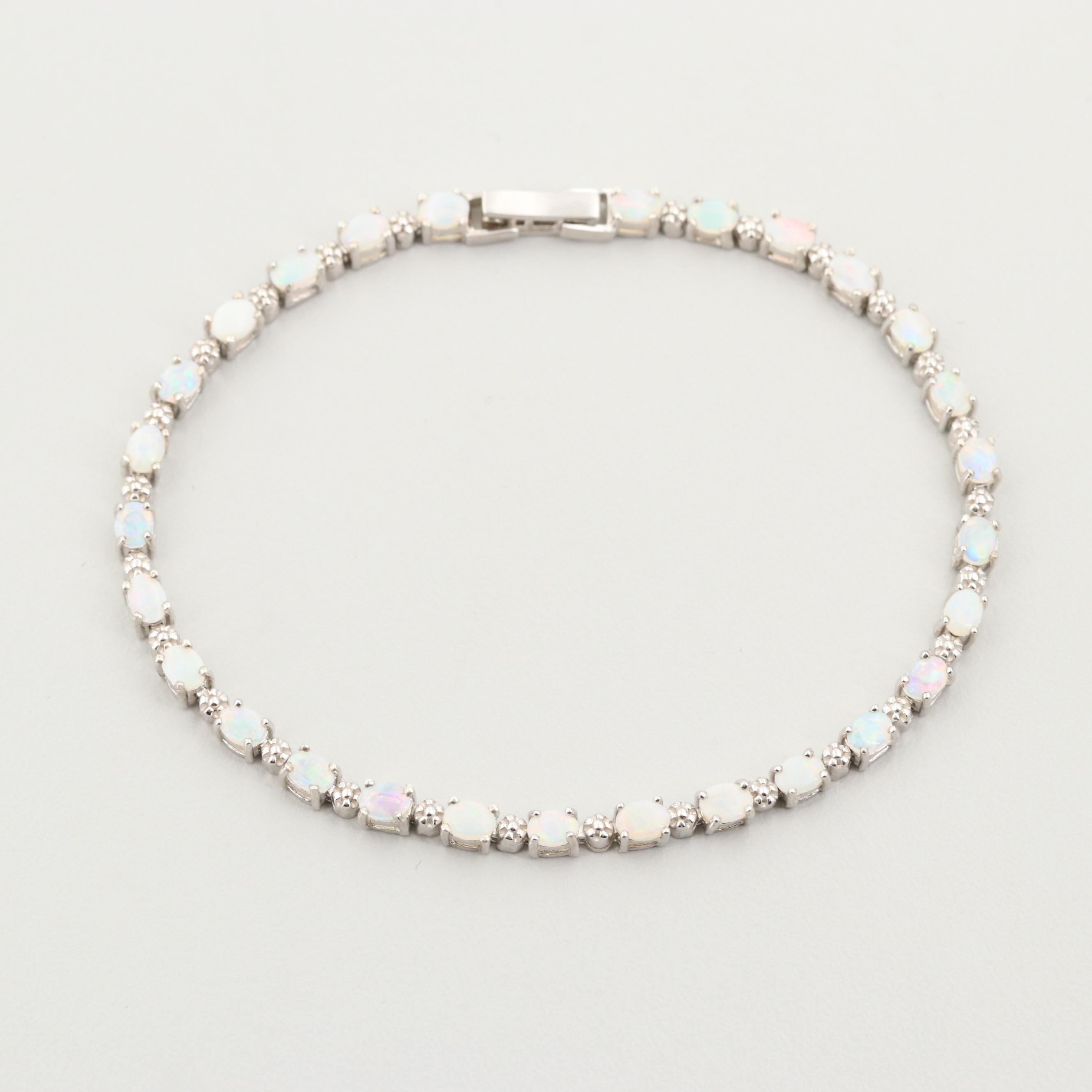 Sterling Silver Opal Bracelet