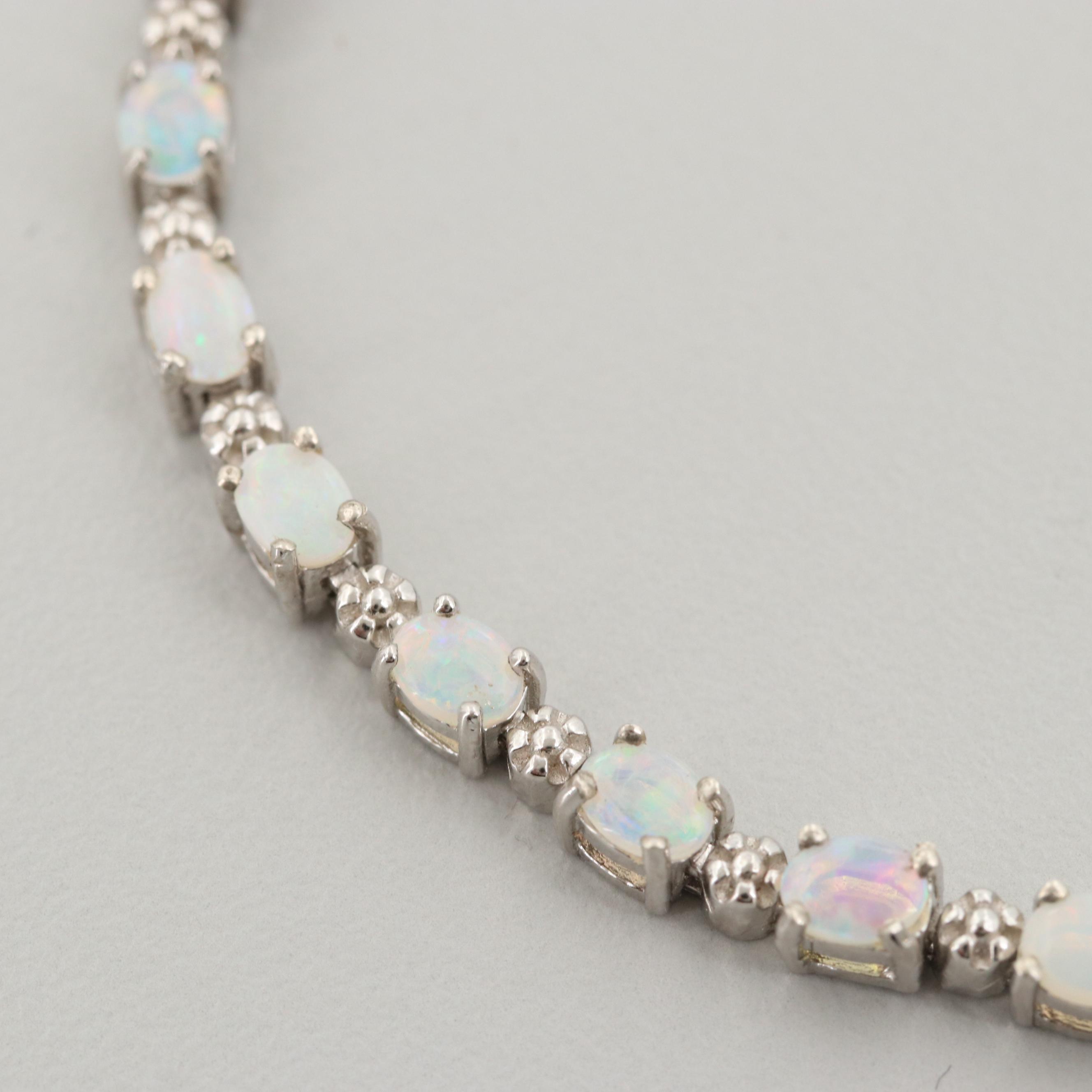 Sterling Silver Opal Bracelet