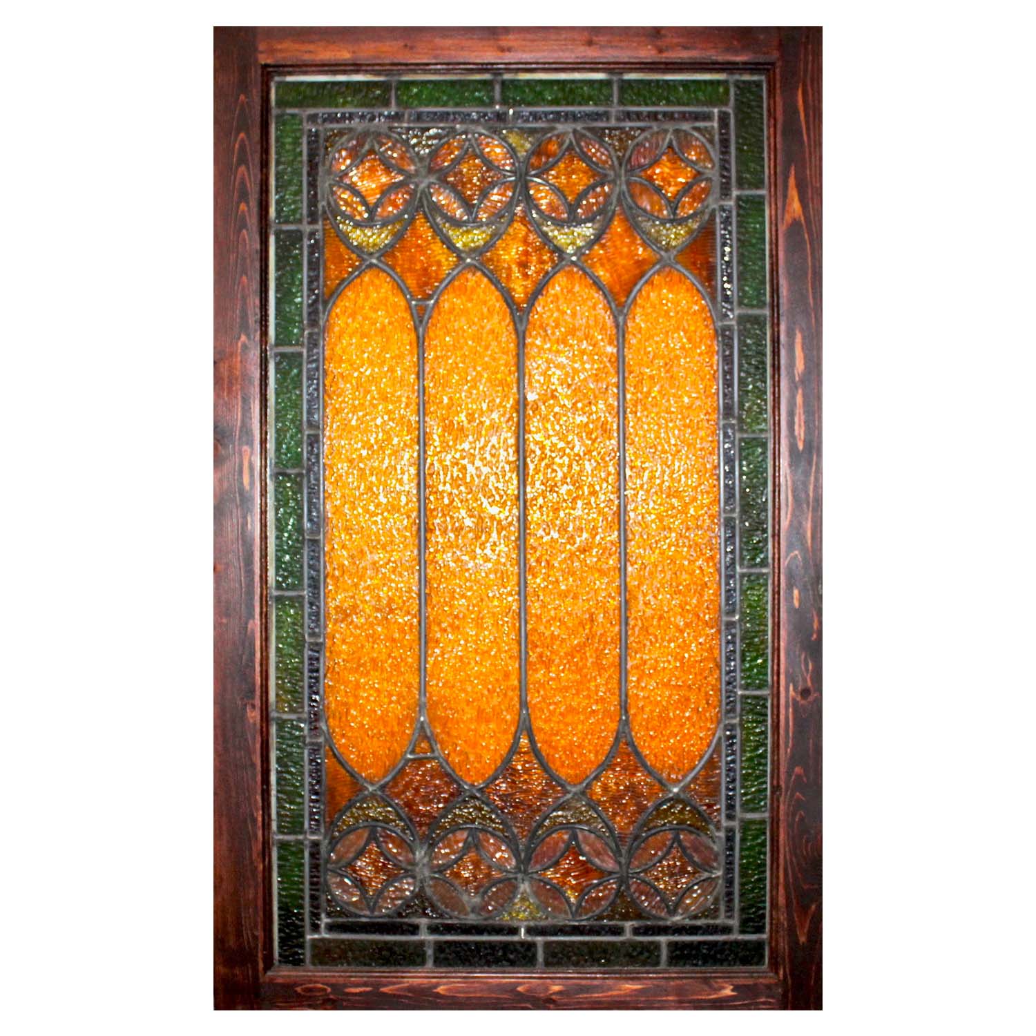 Vintage Stained Glass Window Panel