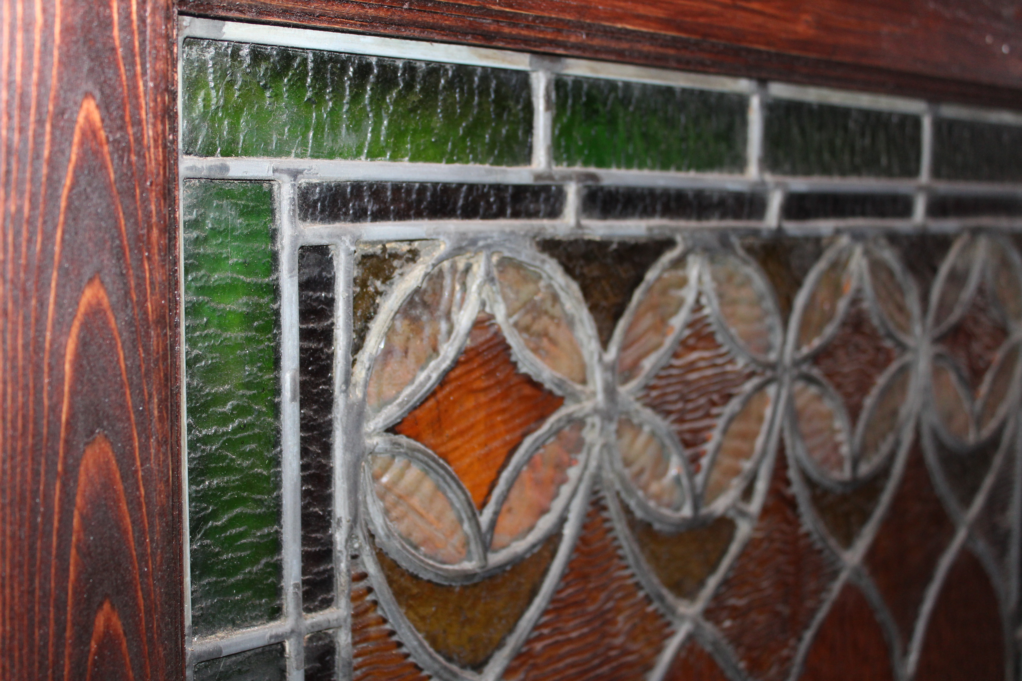 Vintage Stained Glass Window Panel