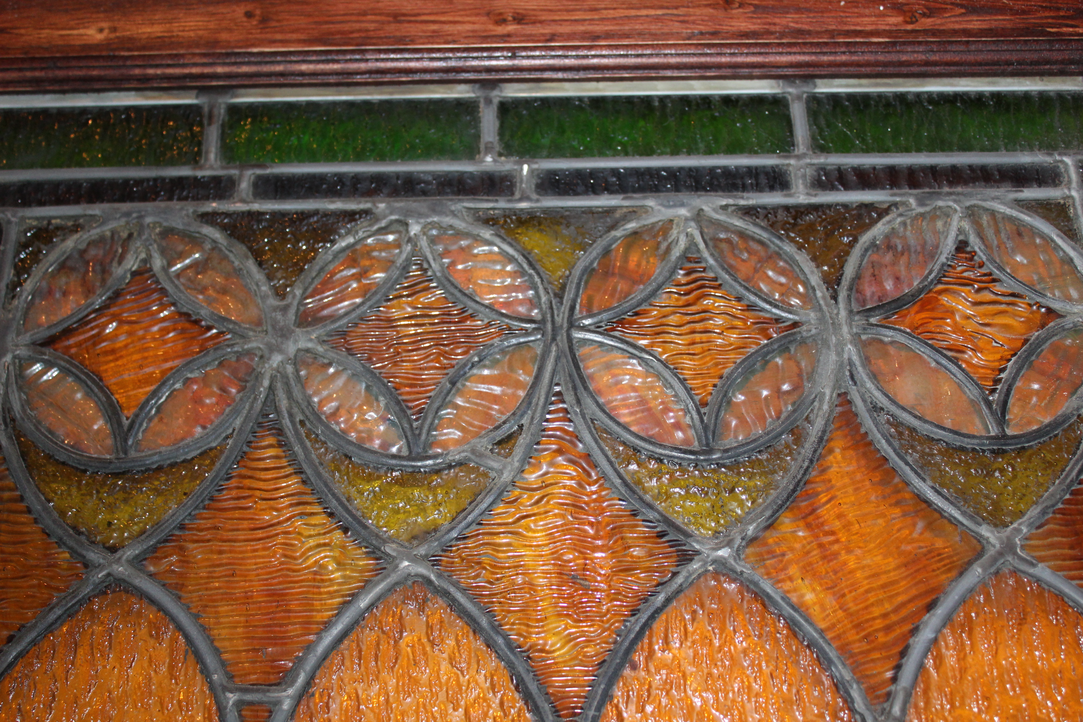 Vintage Stained Glass Window Panel
