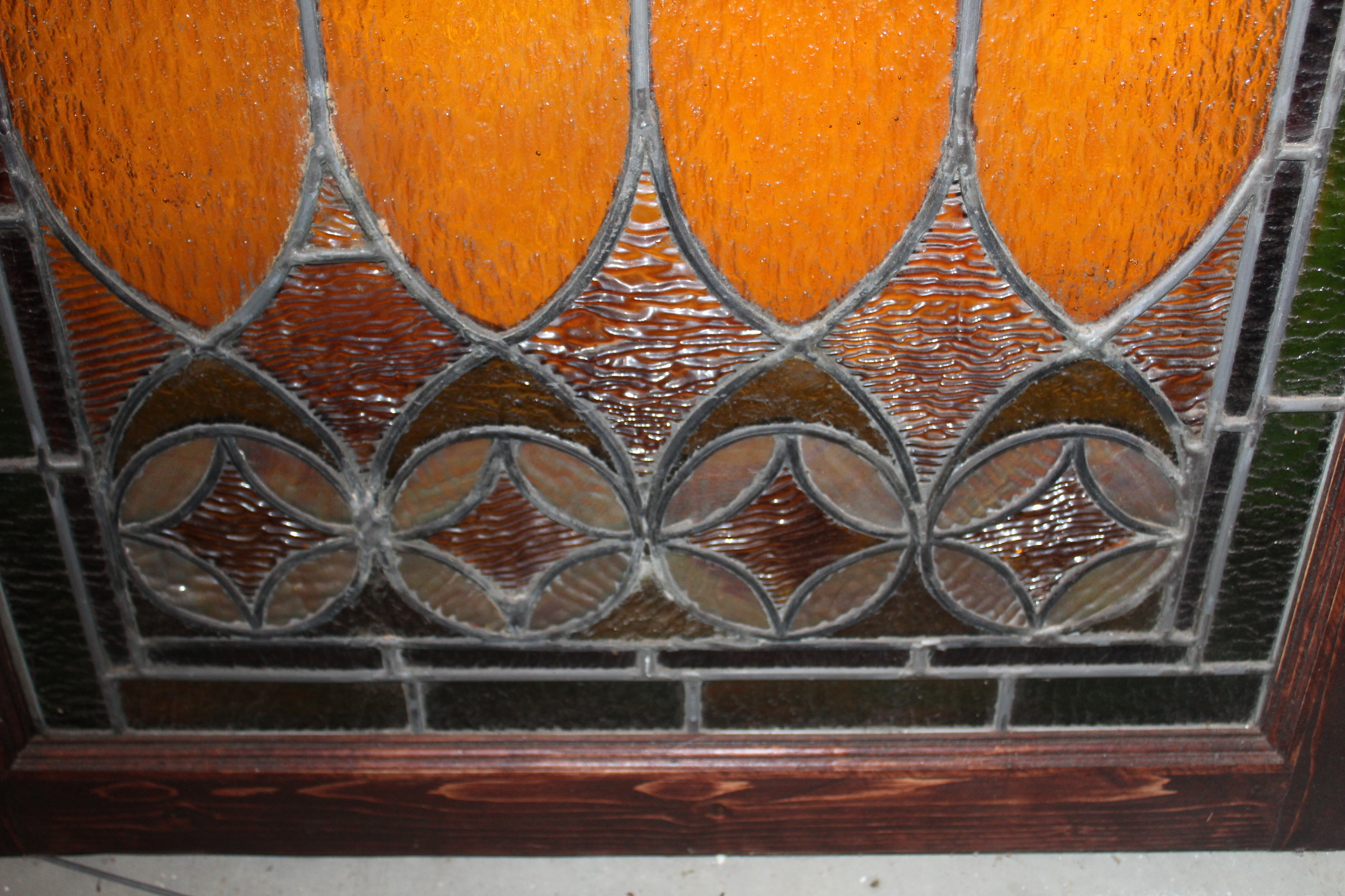 Vintage Stained Glass Window Panel