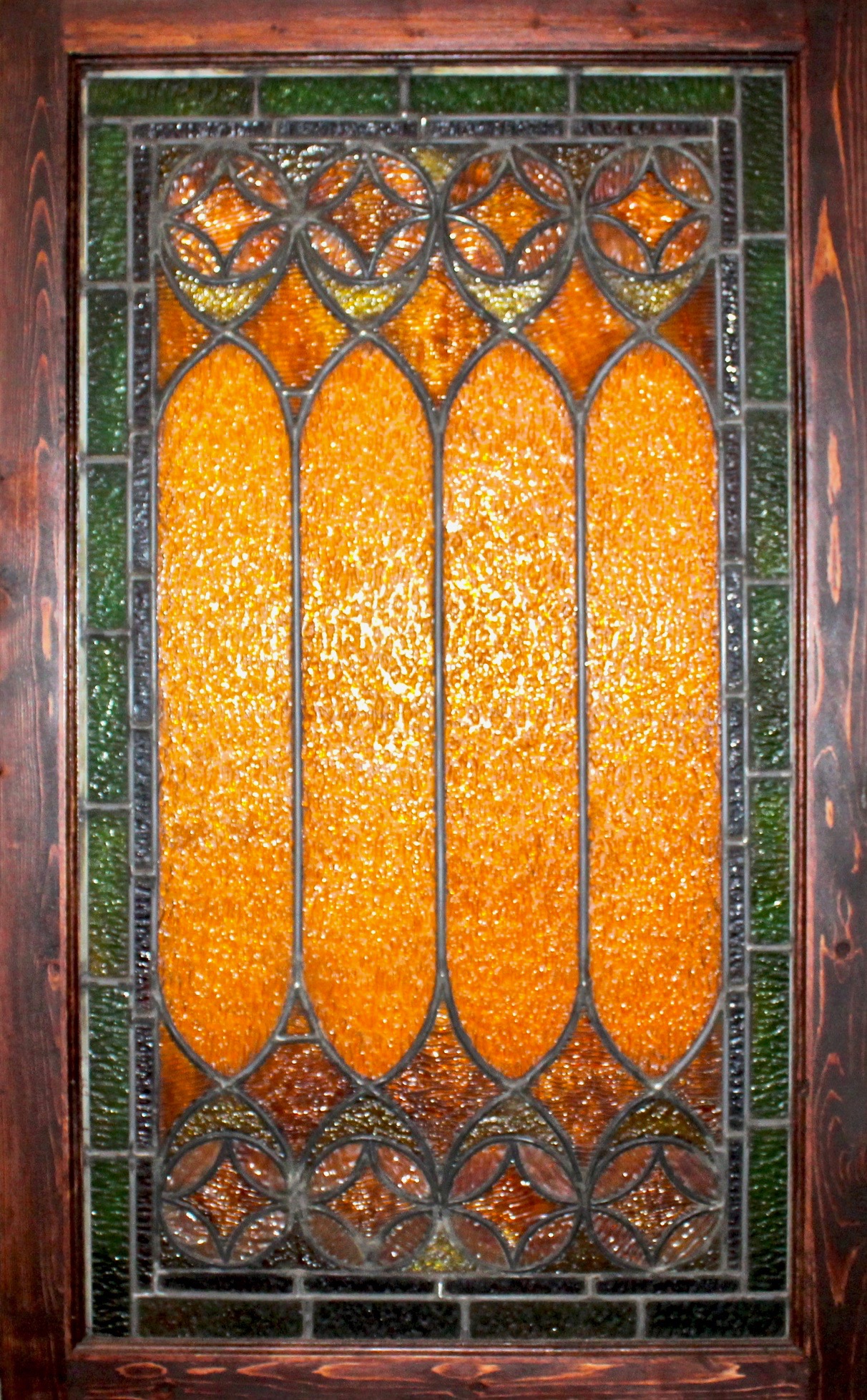 Vintage Stained Glass Window Panel