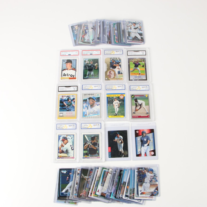 Baseball Rookie Cards Including 1993 Derek Jeter SP, Mike Trout, Aaron Judge