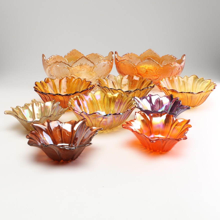 Iridescent Carnival Glass Bowls