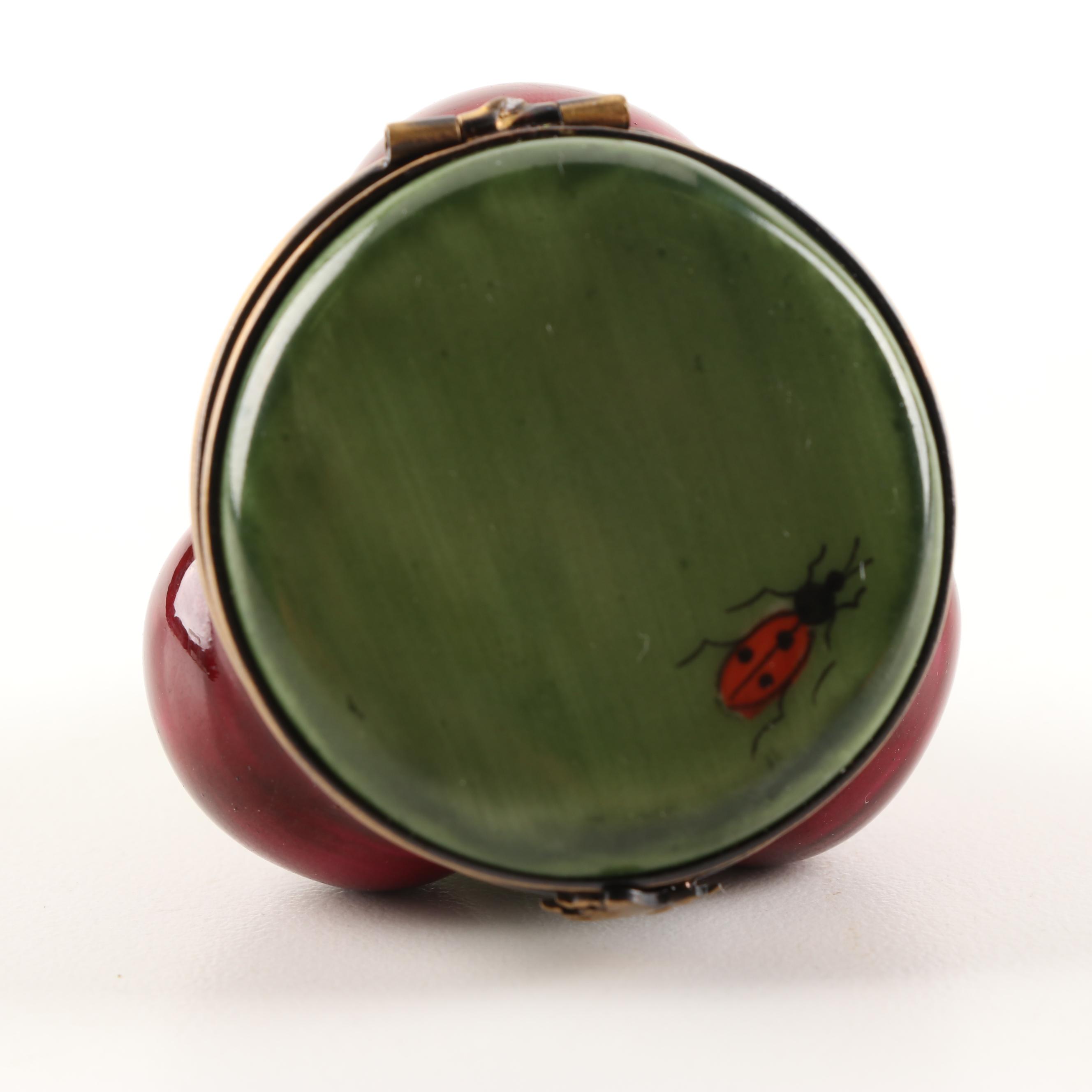 Rochard Limoges Hand-Painted Porcelain Cherries Trinket Box