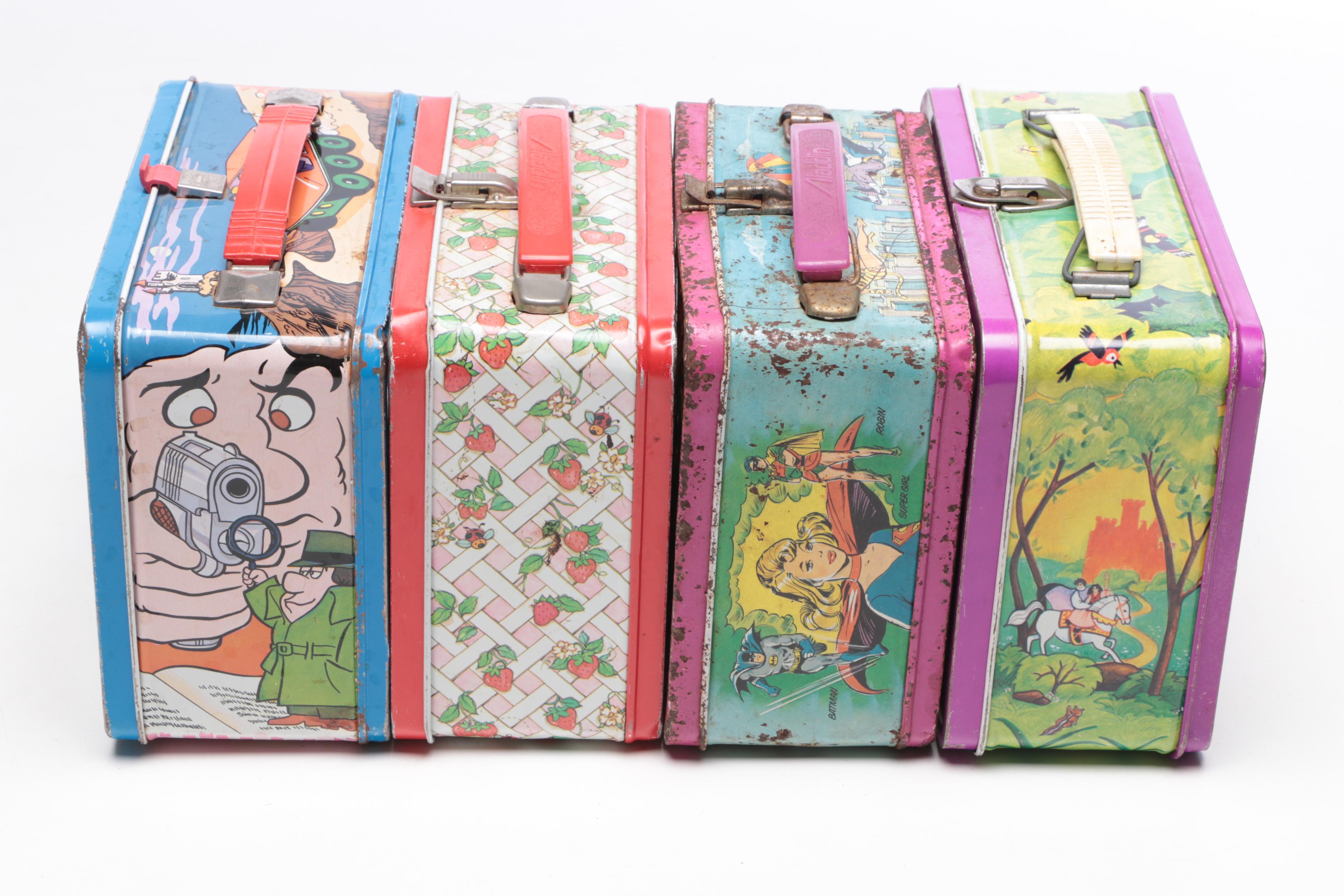 Metal and Plastic Lunch Boxes Including Donnie and Marie Osmond, Mid-Century