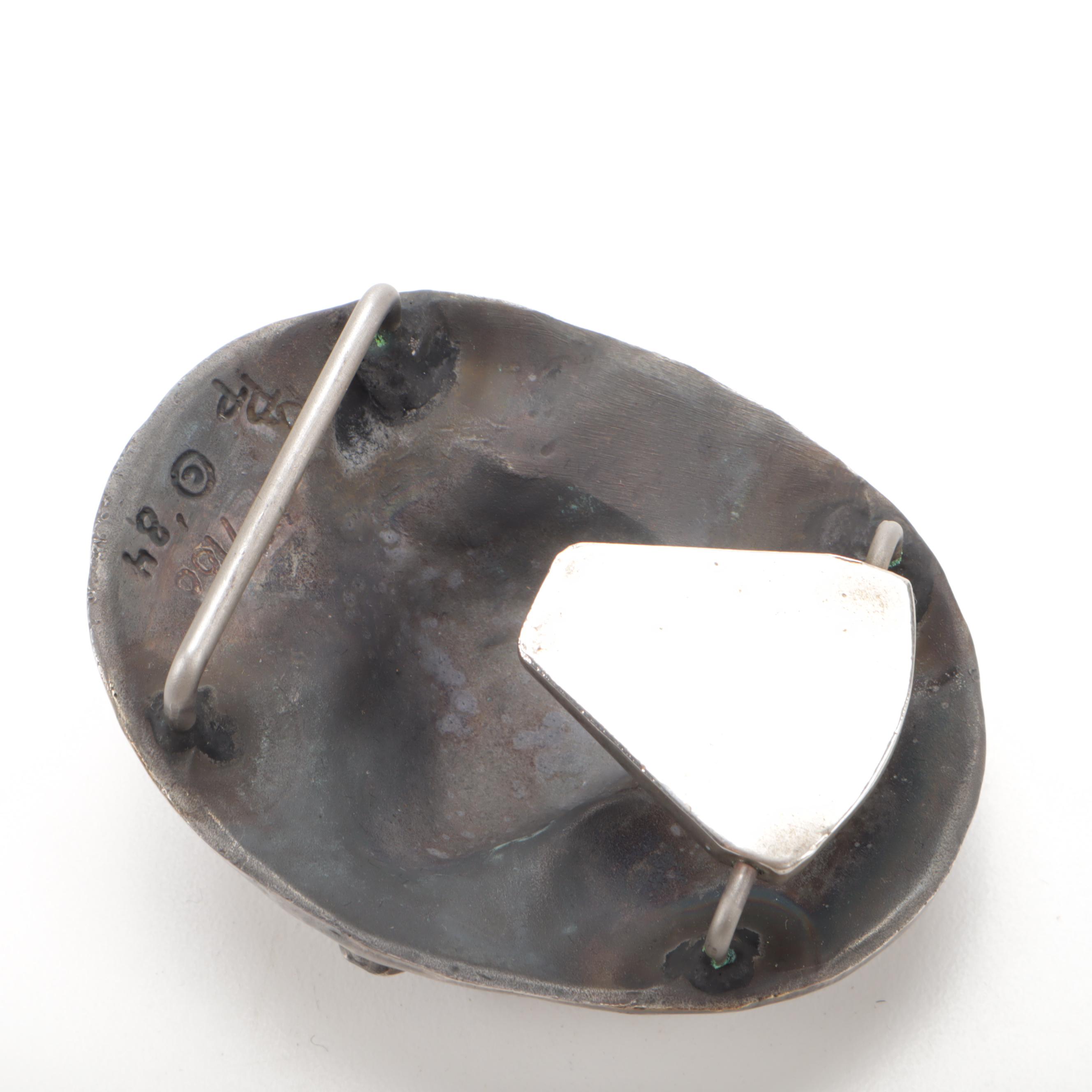 Paul Calle Signed Bronze Southwestern Style Buffalo Skull Belt Buckle, Vintage