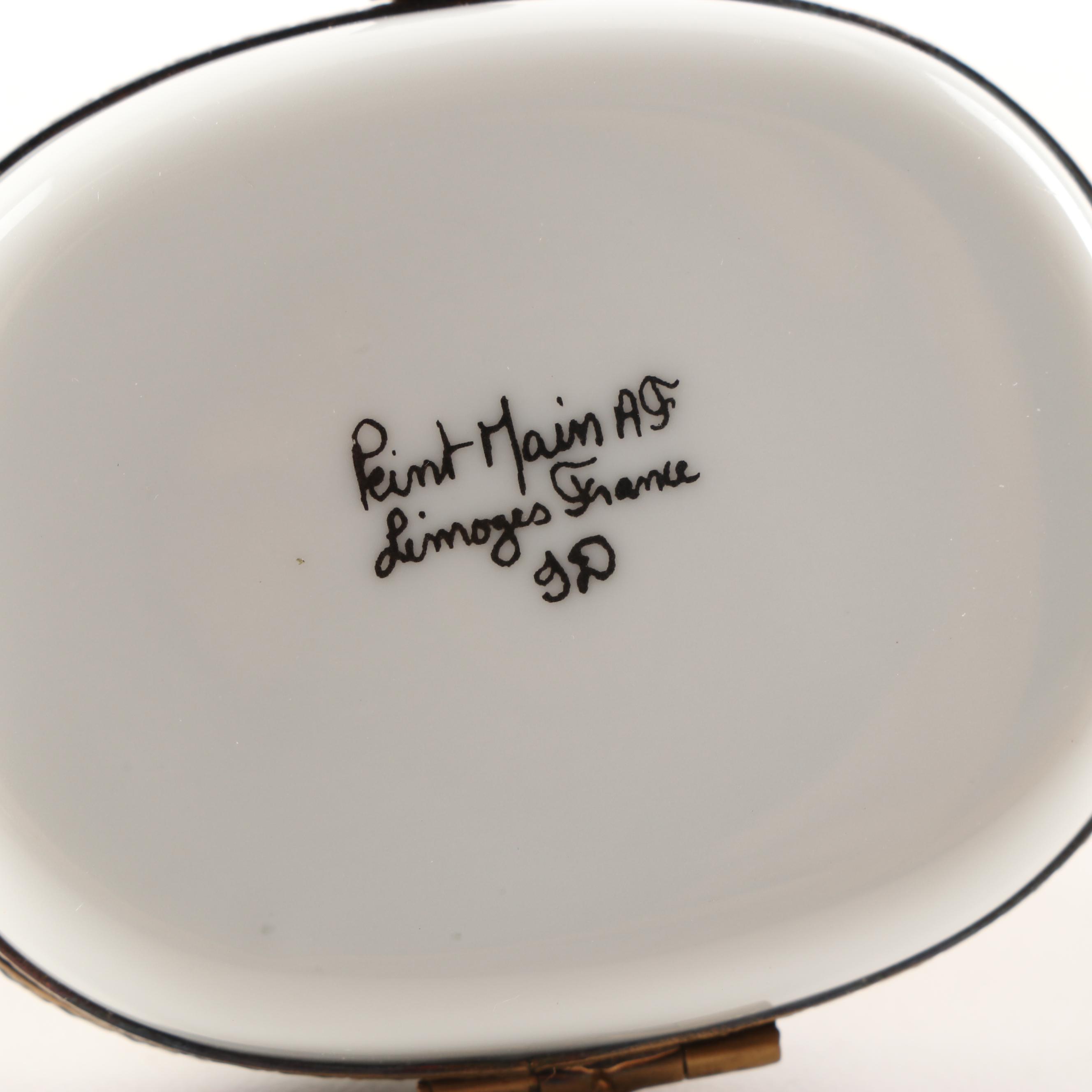 Limoges Hand-Painted Porcelain Eiffel Tower Trinket Box